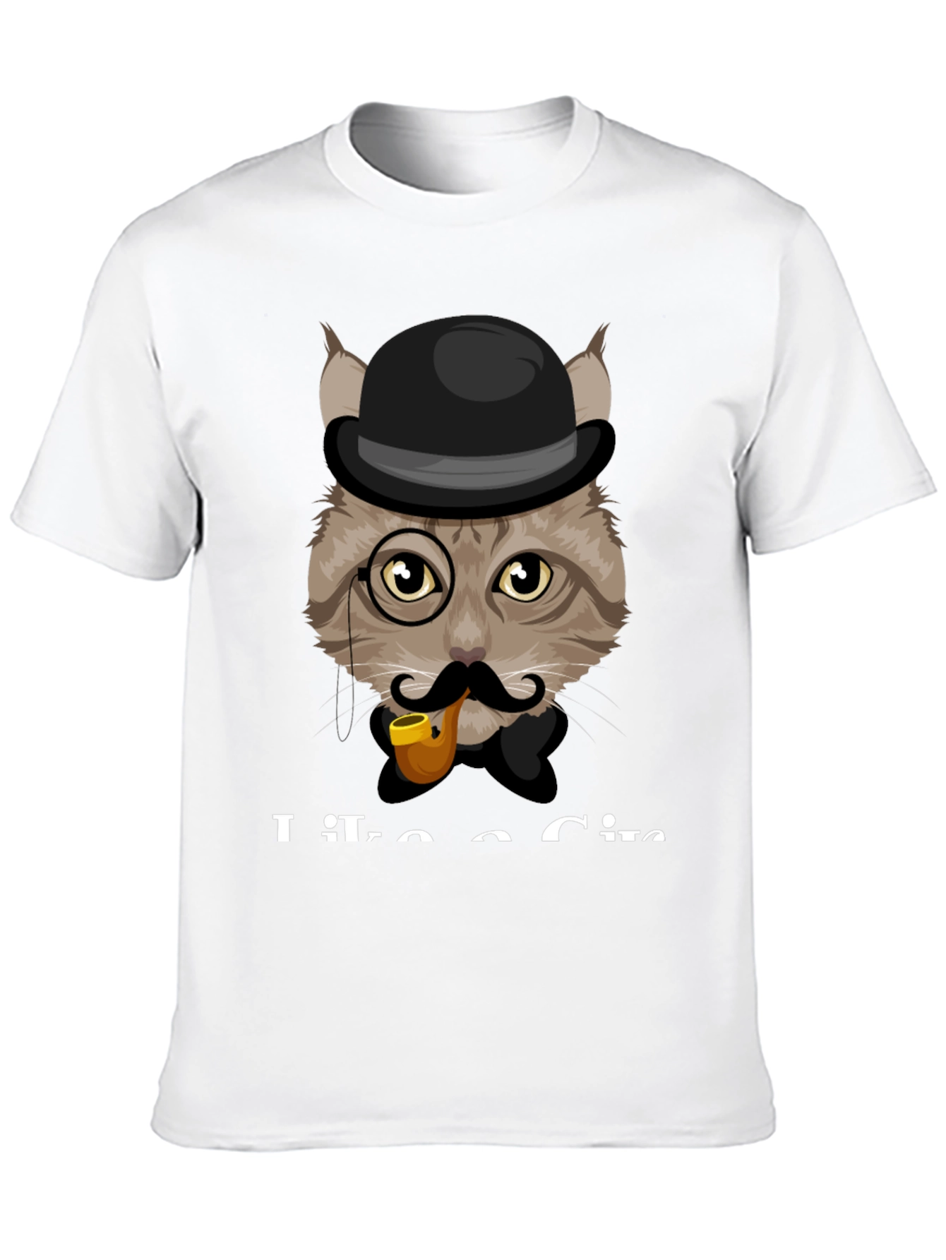 Cat Gentleman T-Shirt - Sophisticated Feline Design