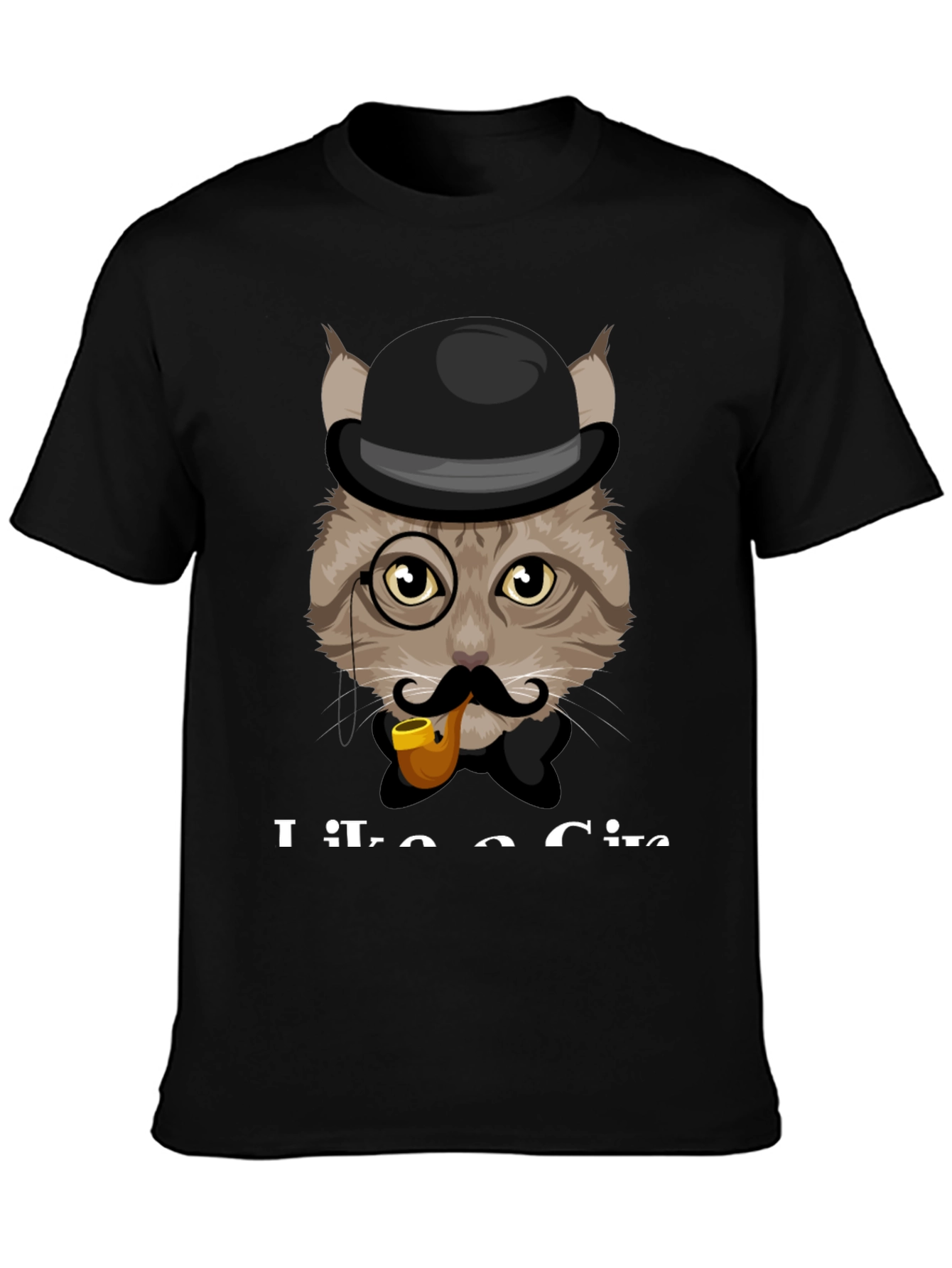Cat Gentleman T-Shirt - Sophisticated Feline Design