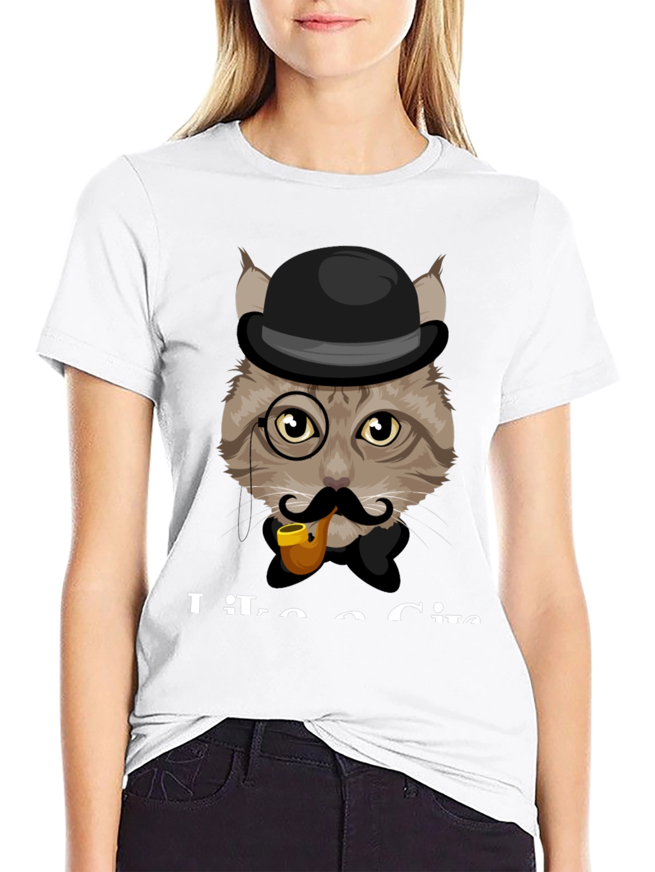 Cat Gentleman T-Shirt - Sophisticated Feline Design