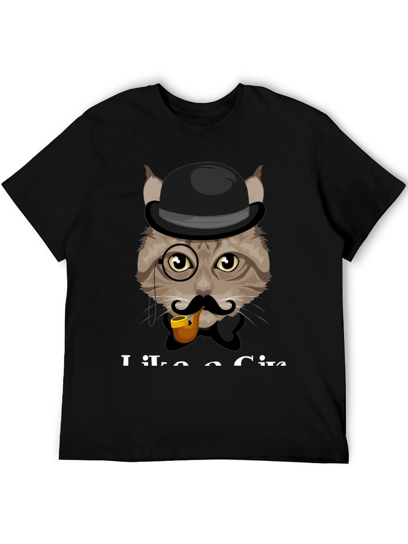 Cat Gentleman T-Shirt - Sophisticated Feline Design