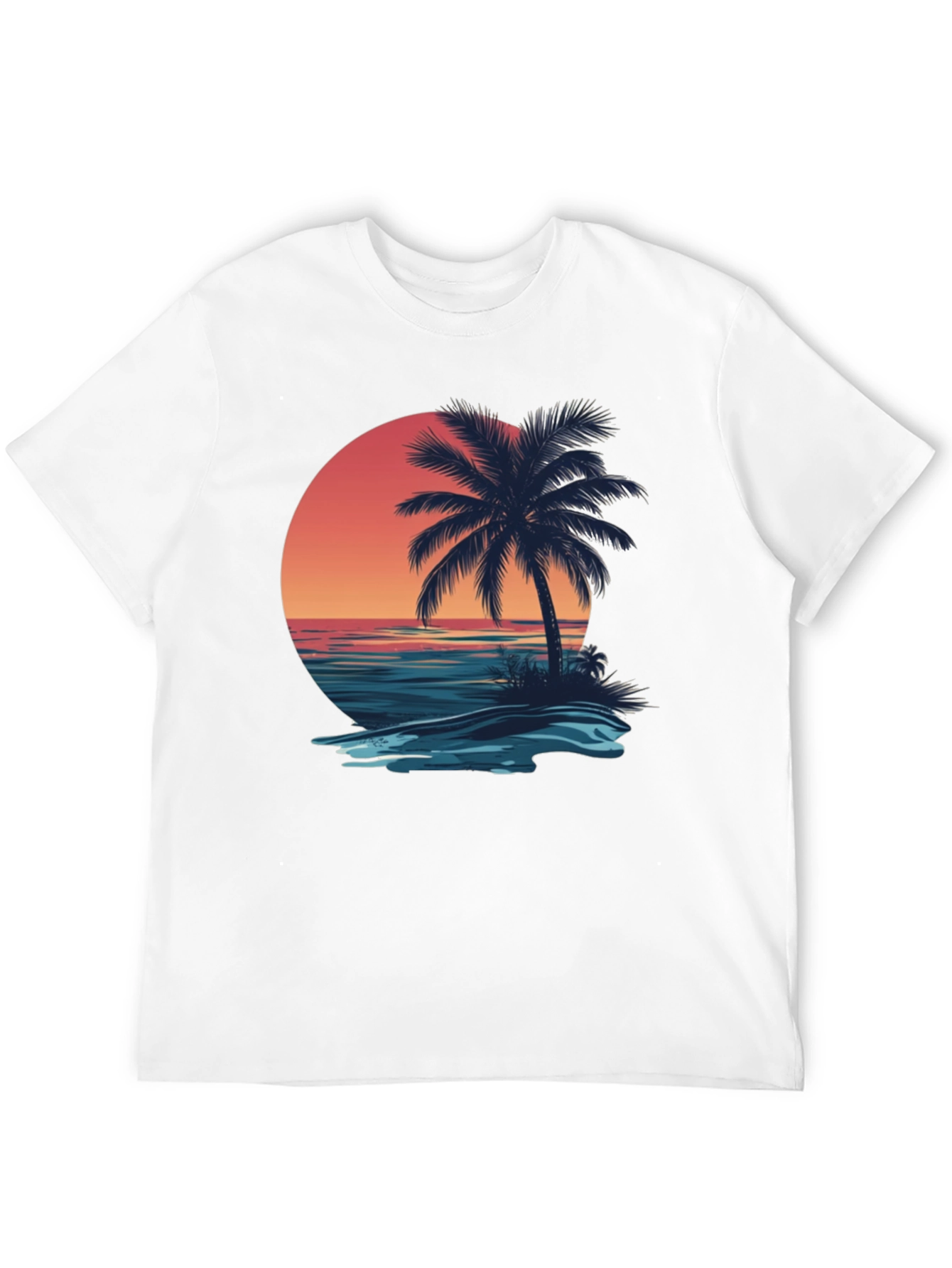 Sunset Palm Tree Graphic Tee - Island Vibes T-Shirt