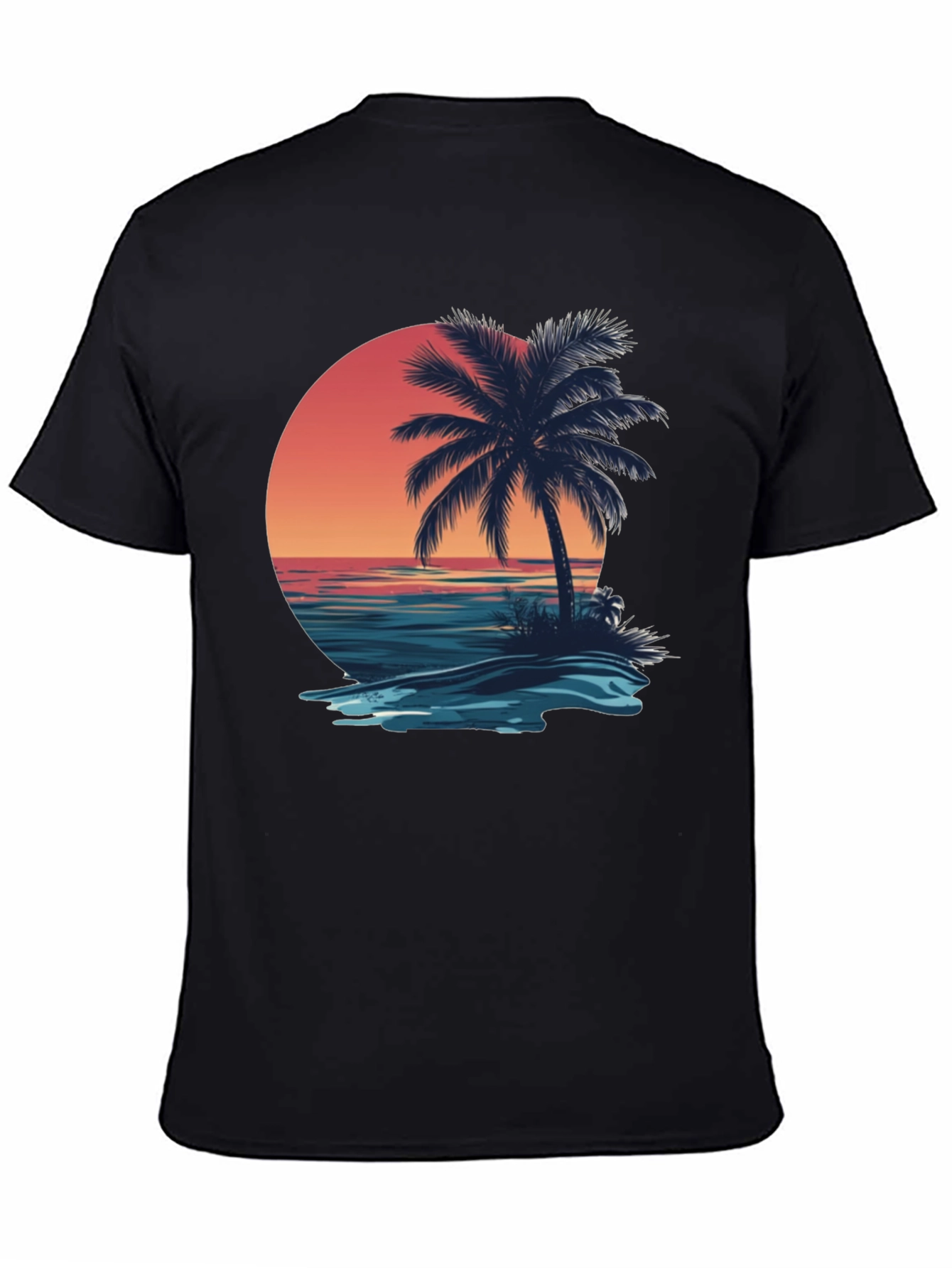 Sunset Palm Tree Graphic Tee - Island Vibes T-Shirt