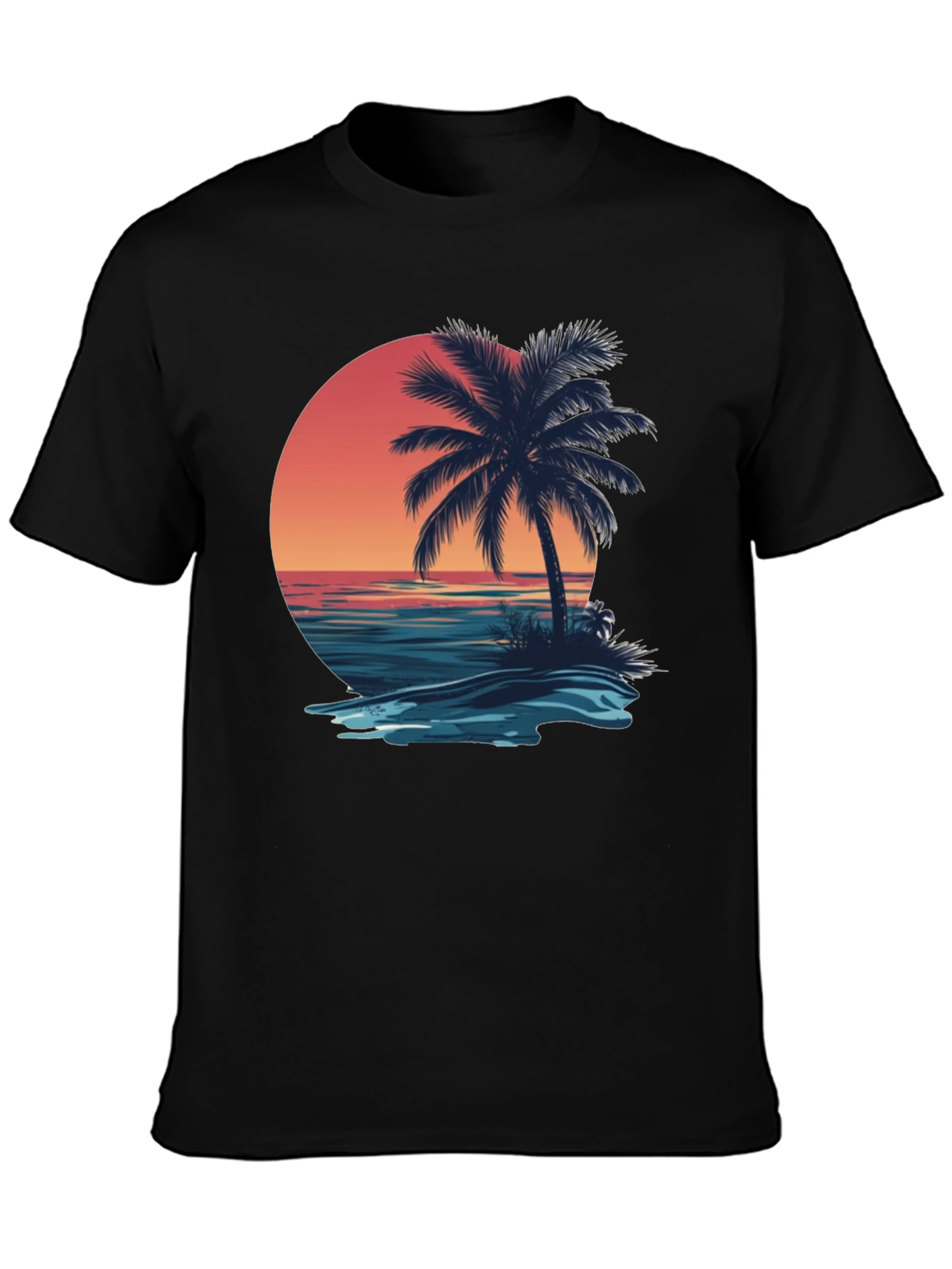 Sunset Palm Tree Graphic Tee - Island Vibes T-Shirt