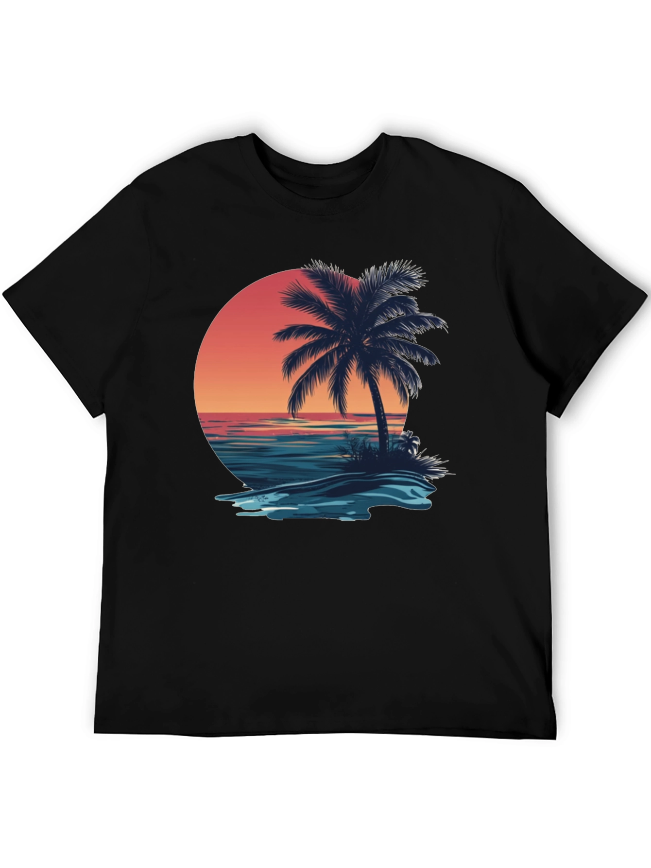 Sunset Palm Tree Graphic Tee - Island Vibes T-Shirt