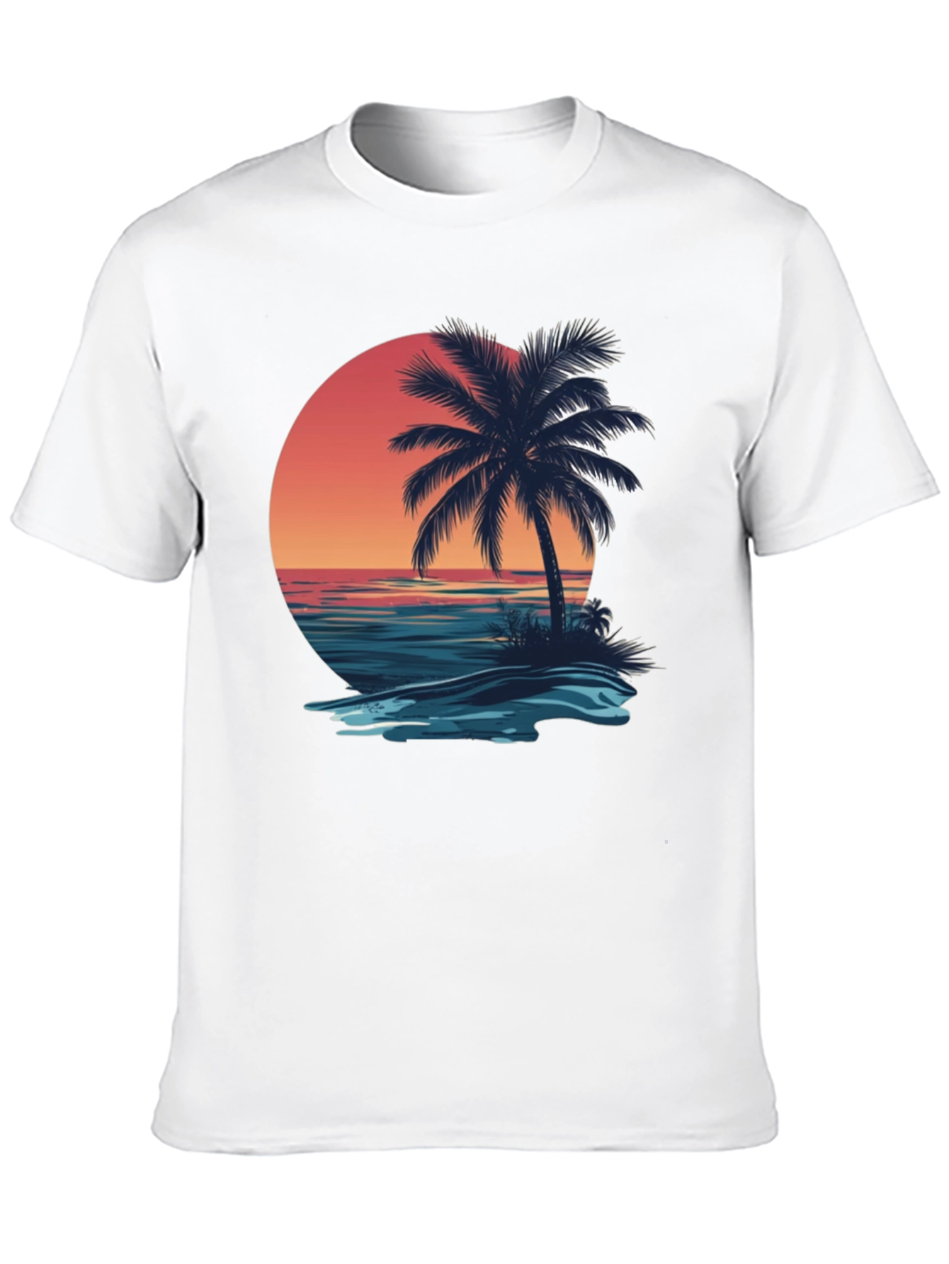 Sunset Palm Tree Graphic Tee - Island Vibes T-Shirt