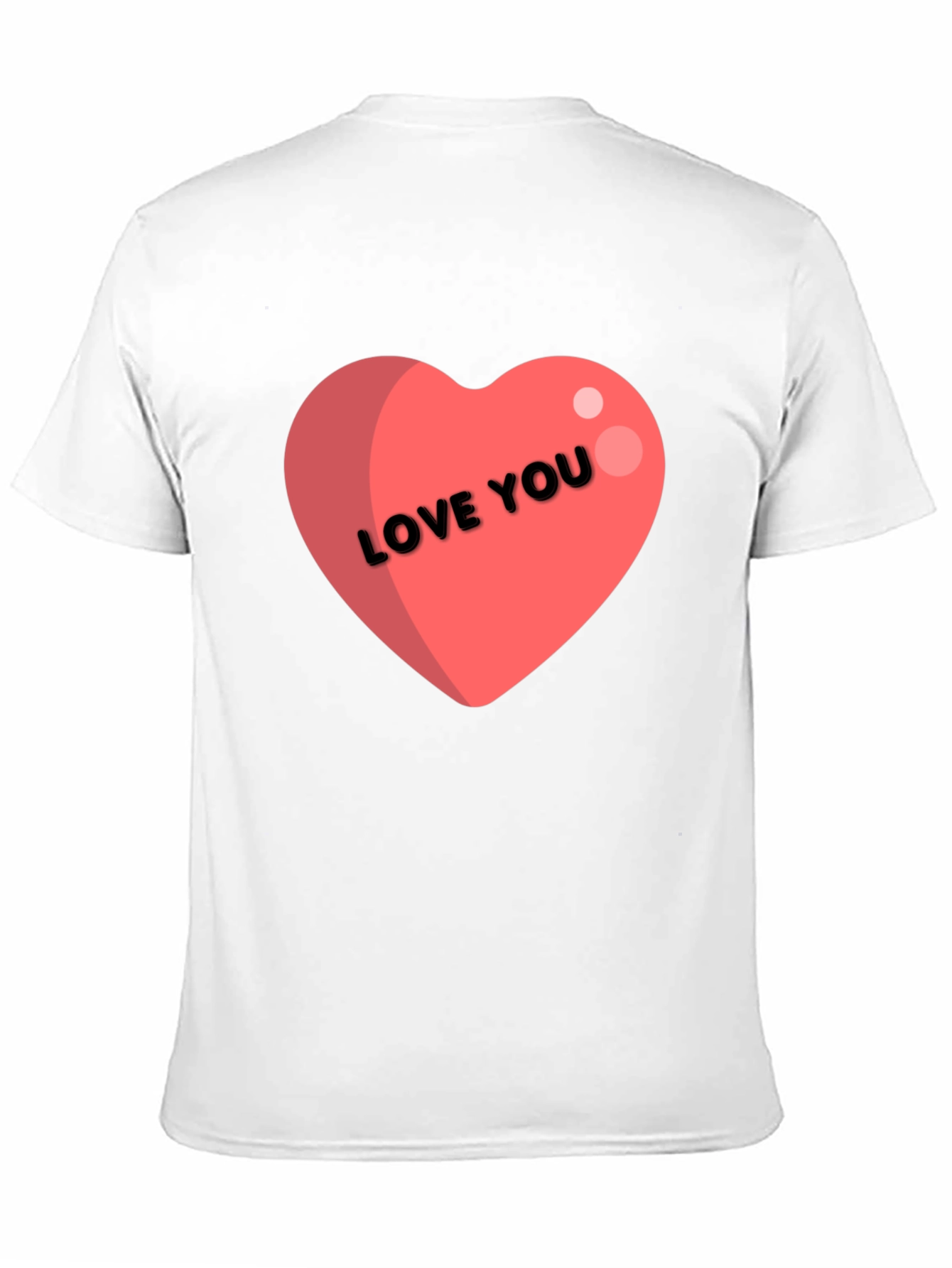 Love You Heart Graphic Tee - Black