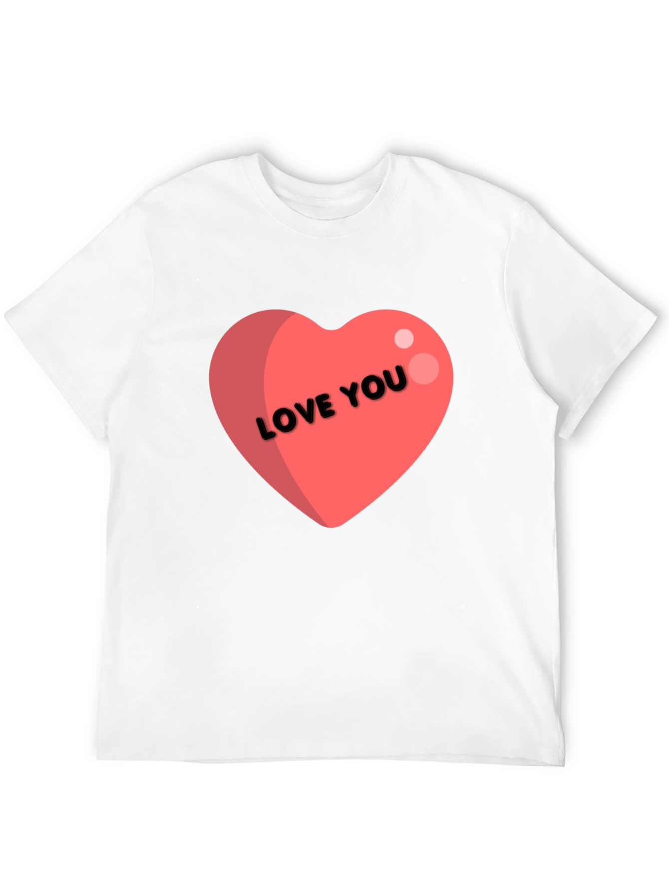 Love You Heart Graphic Tee - Black