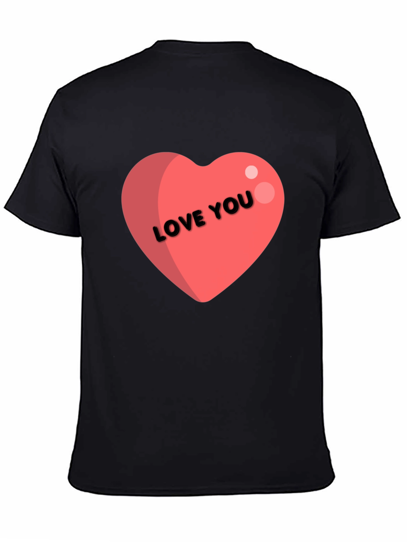 Love You Heart Graphic Tee - Black