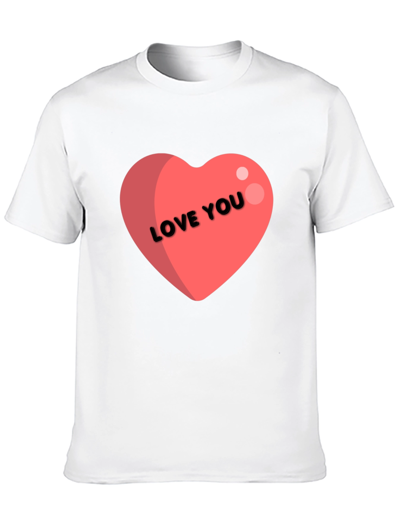 Love You Heart Graphic Tee - Black