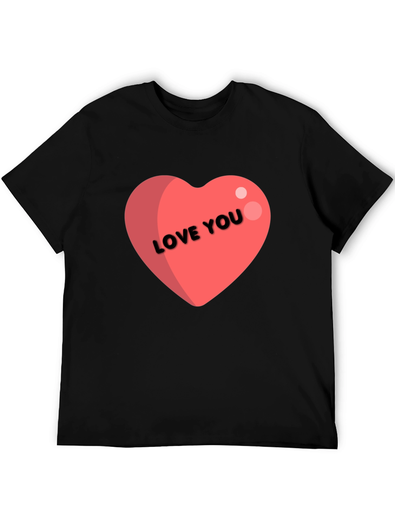 Love You Heart Graphic Tee - Black