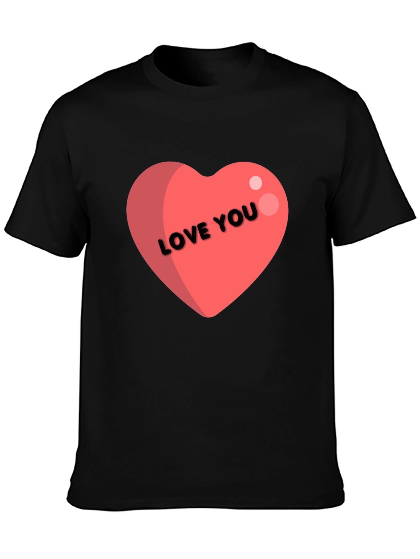 Love You Heart Graphic Tee - Black