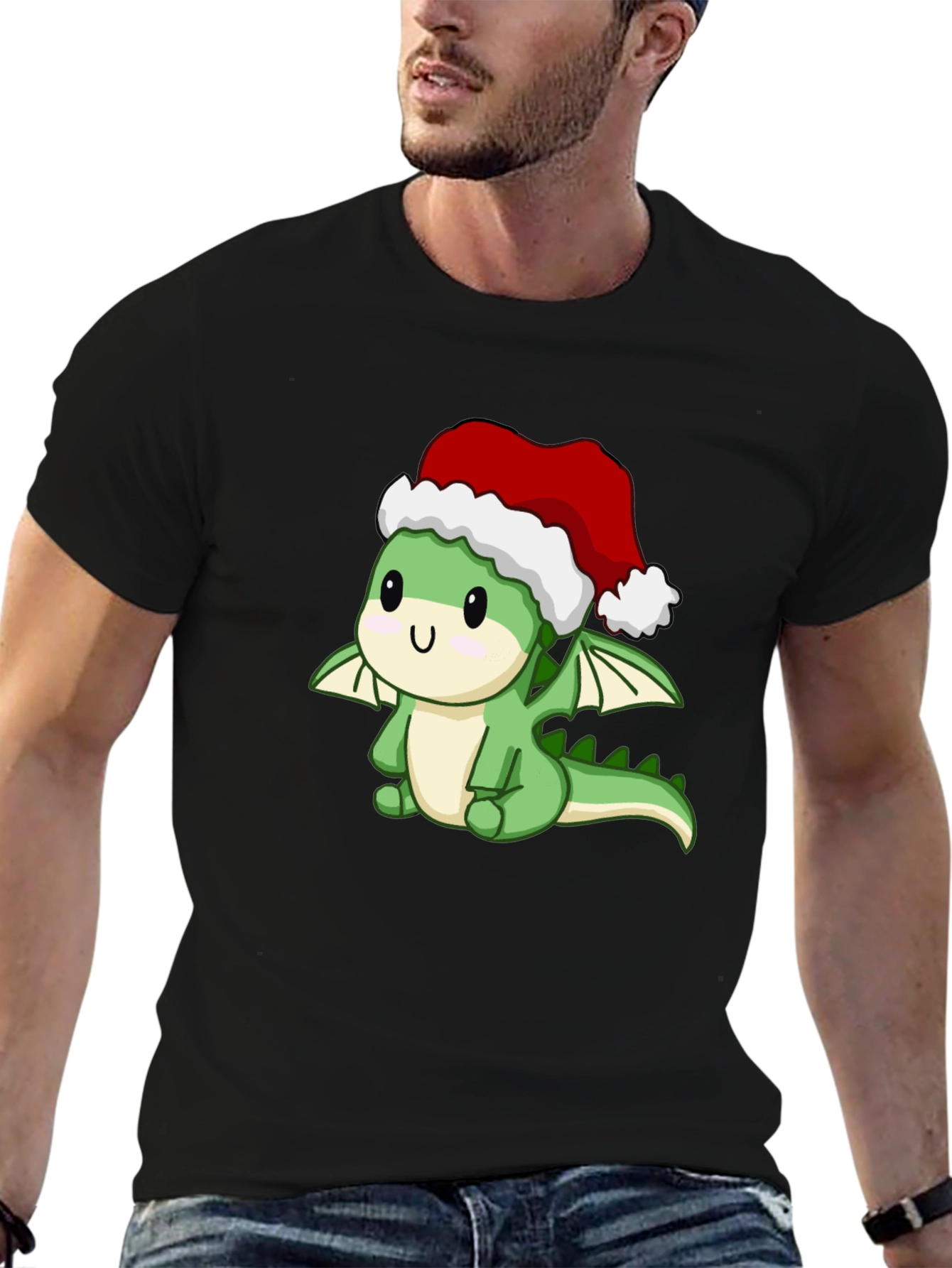 Festive Dragon Graphic Tee - Holiday Edition