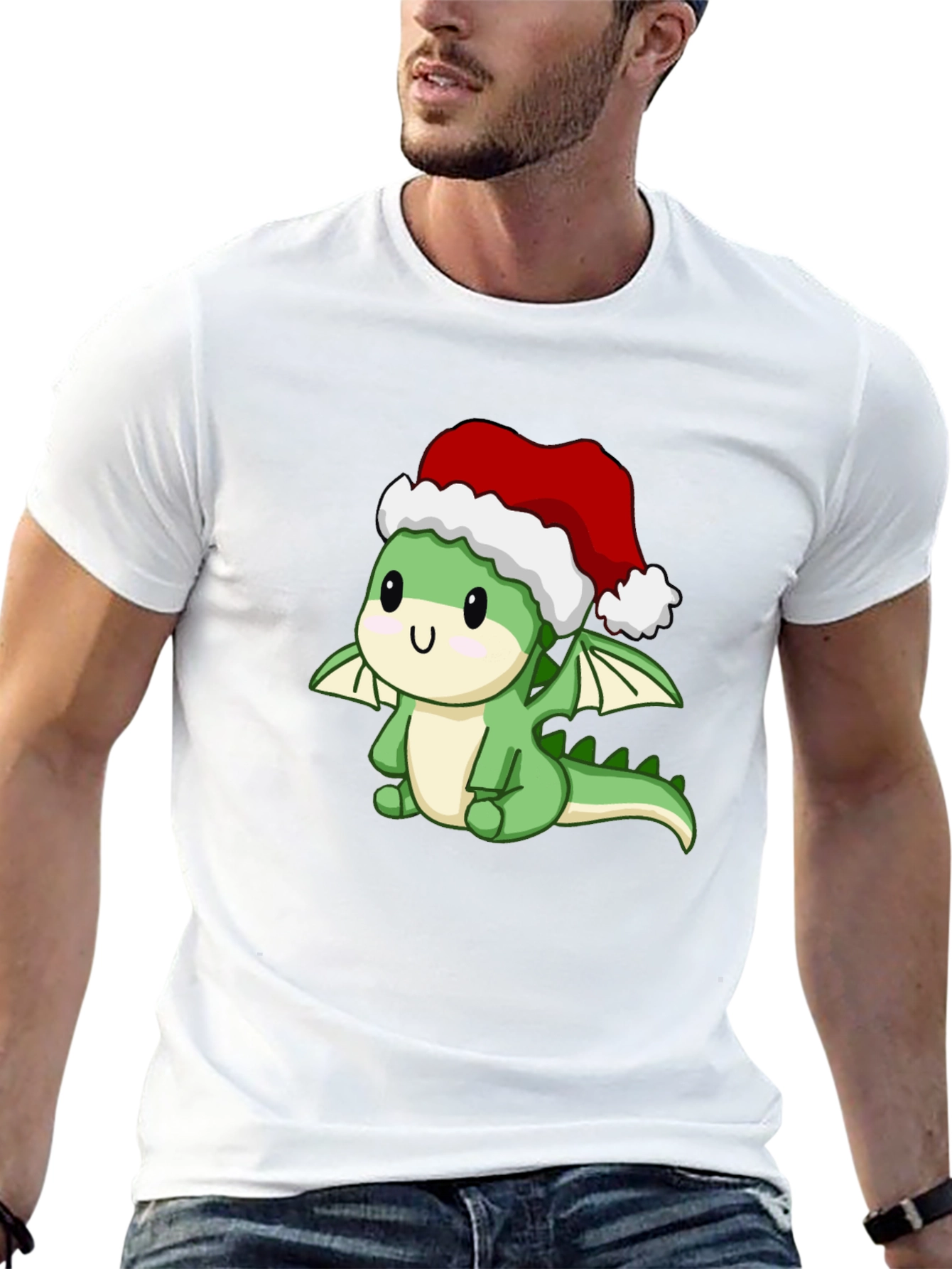 Festive Dragon Graphic Tee - Holiday Edition