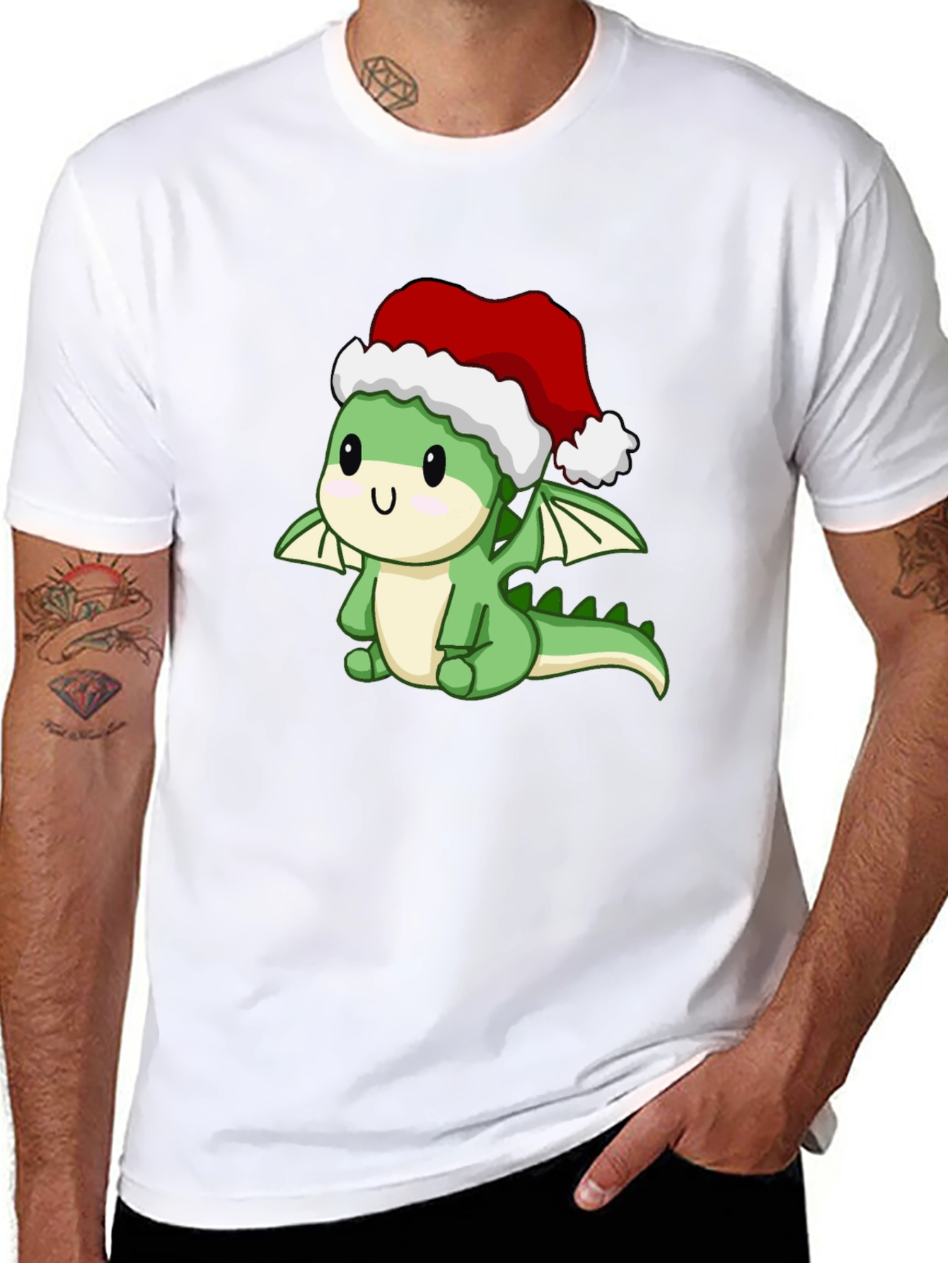 Festive Dragon Graphic Tee - Holiday Edition