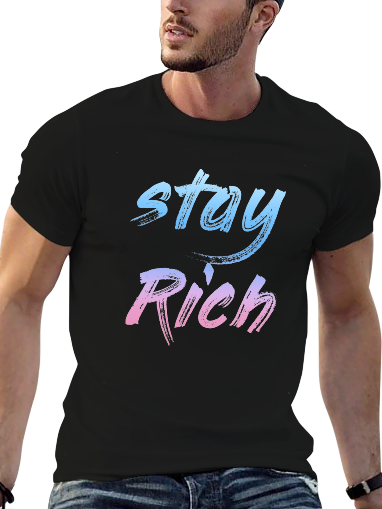 Stay Rich Graphic Tee - Stylish Mens T-Shirt