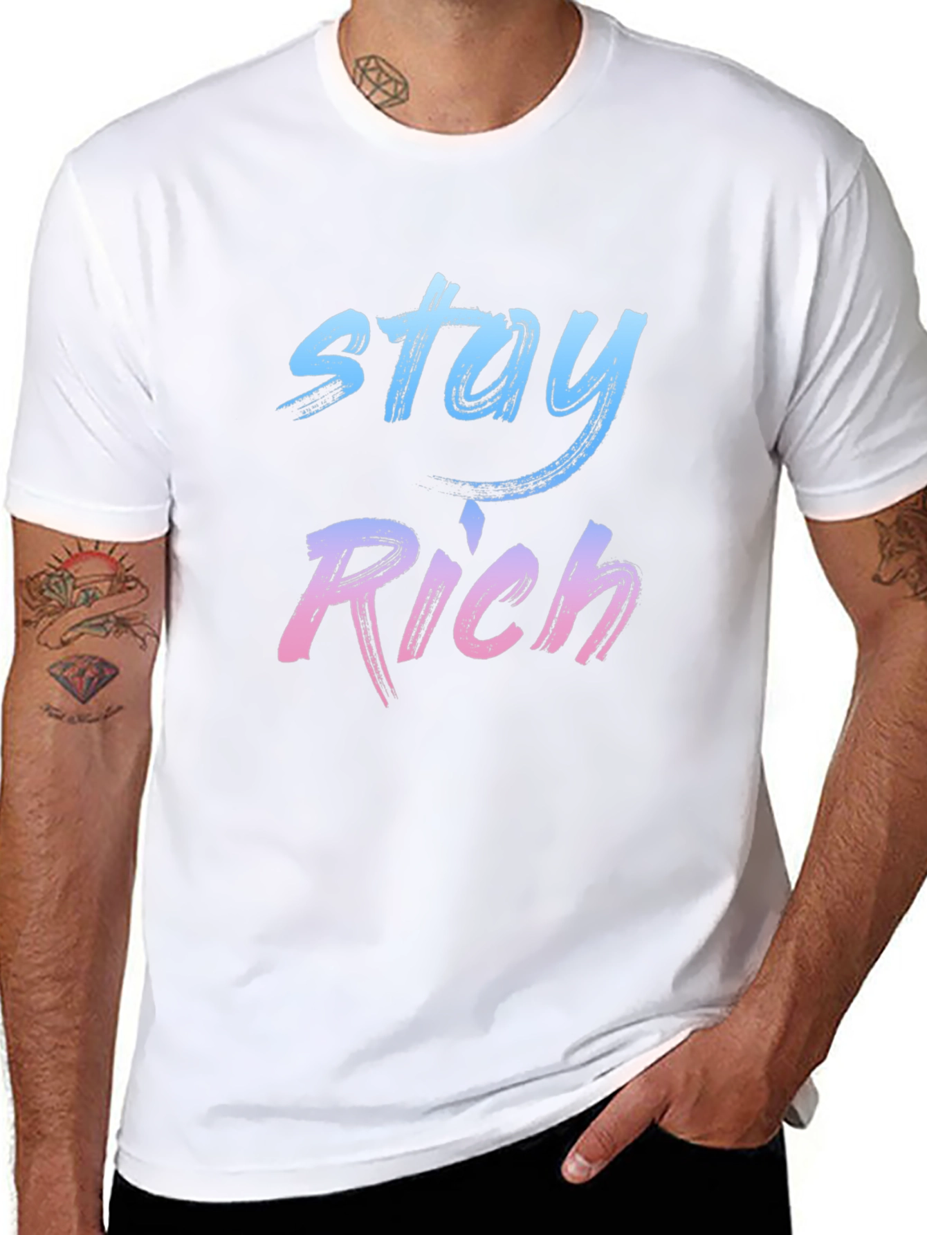 Stay Rich Graphic Tee - Stylish Mens T-Shirt