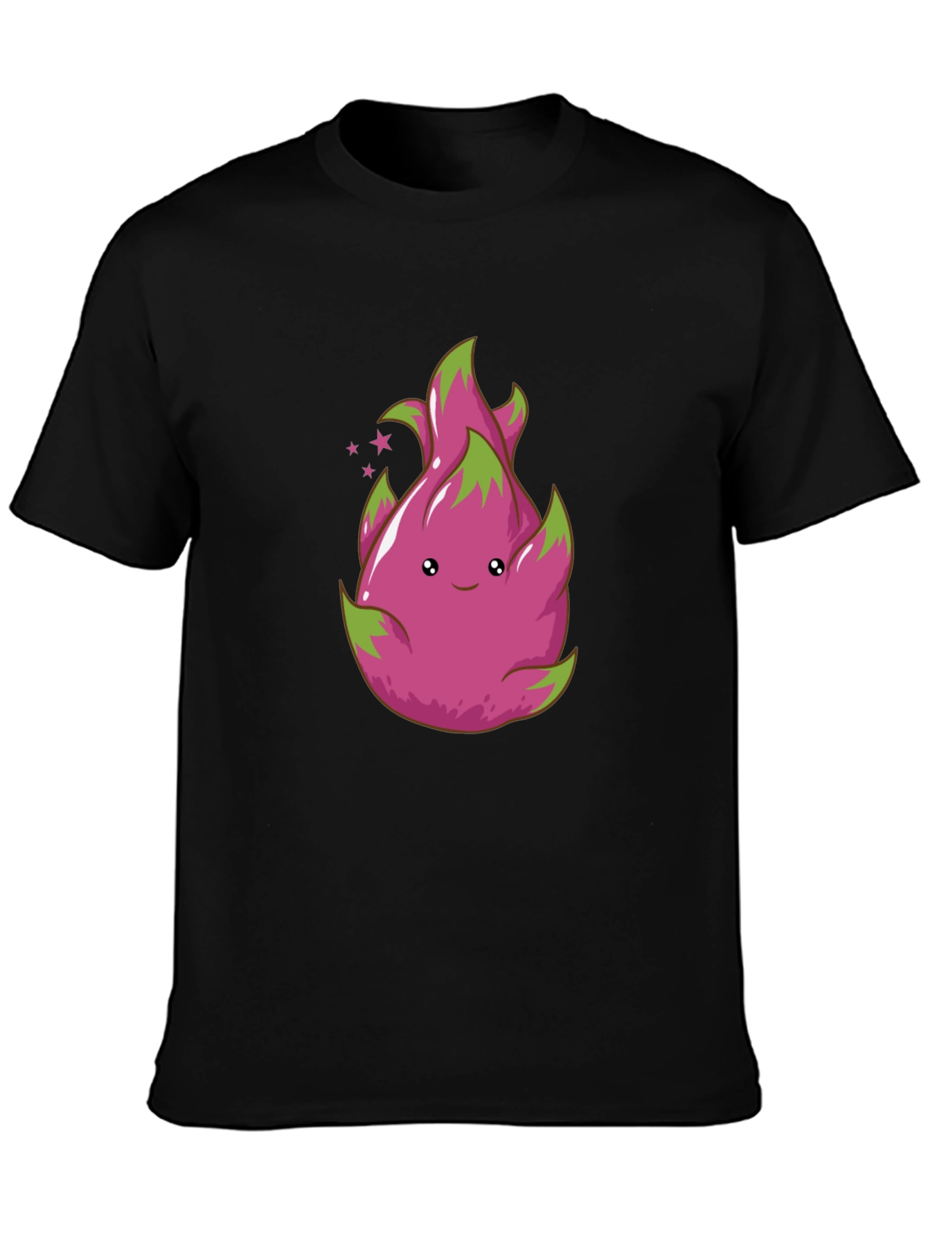Cute Dragon Fruit Graphic Tee - Black T-Shirt