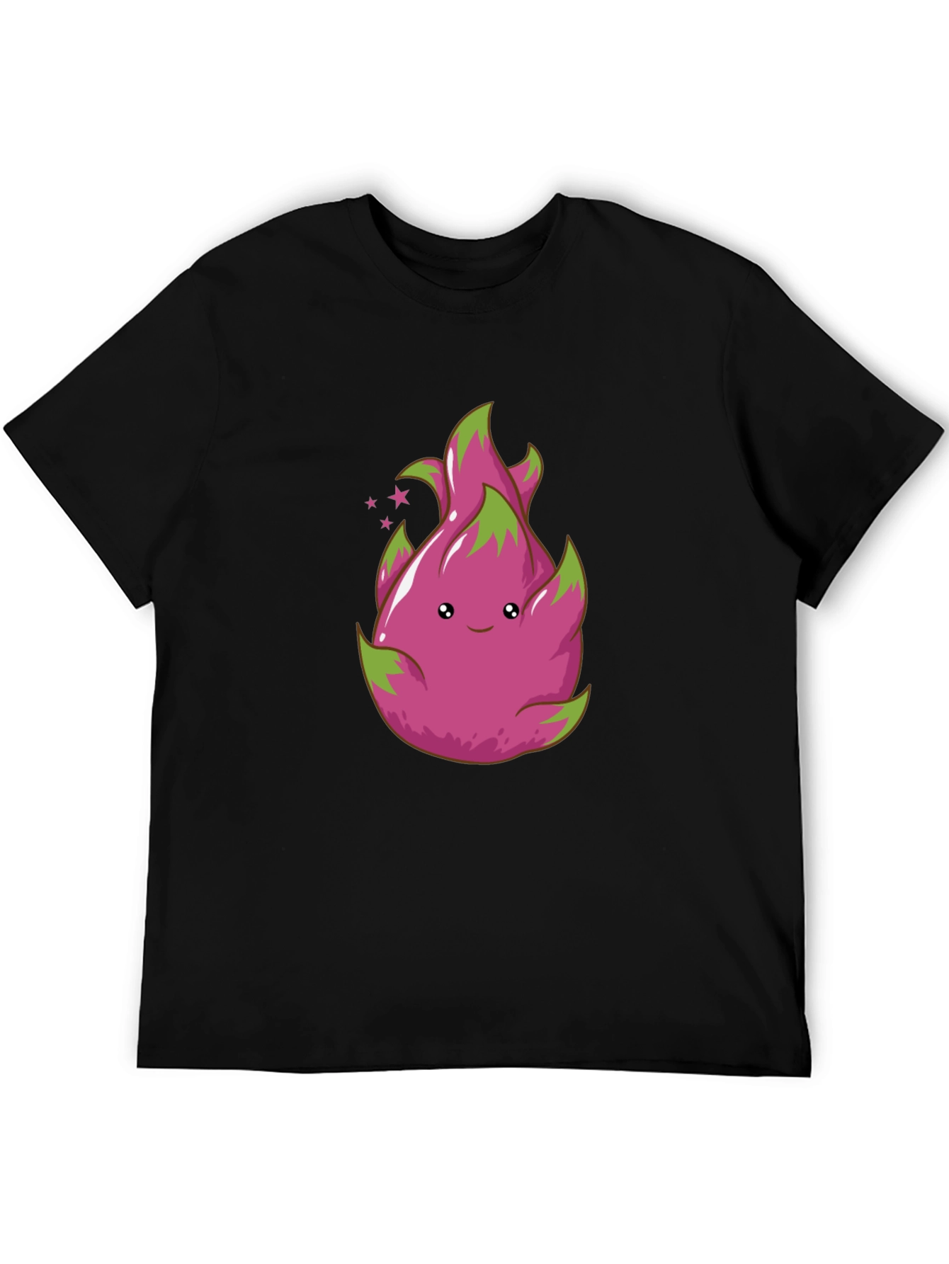 Cute Dragon Fruit Graphic Tee - Black T-Shirt