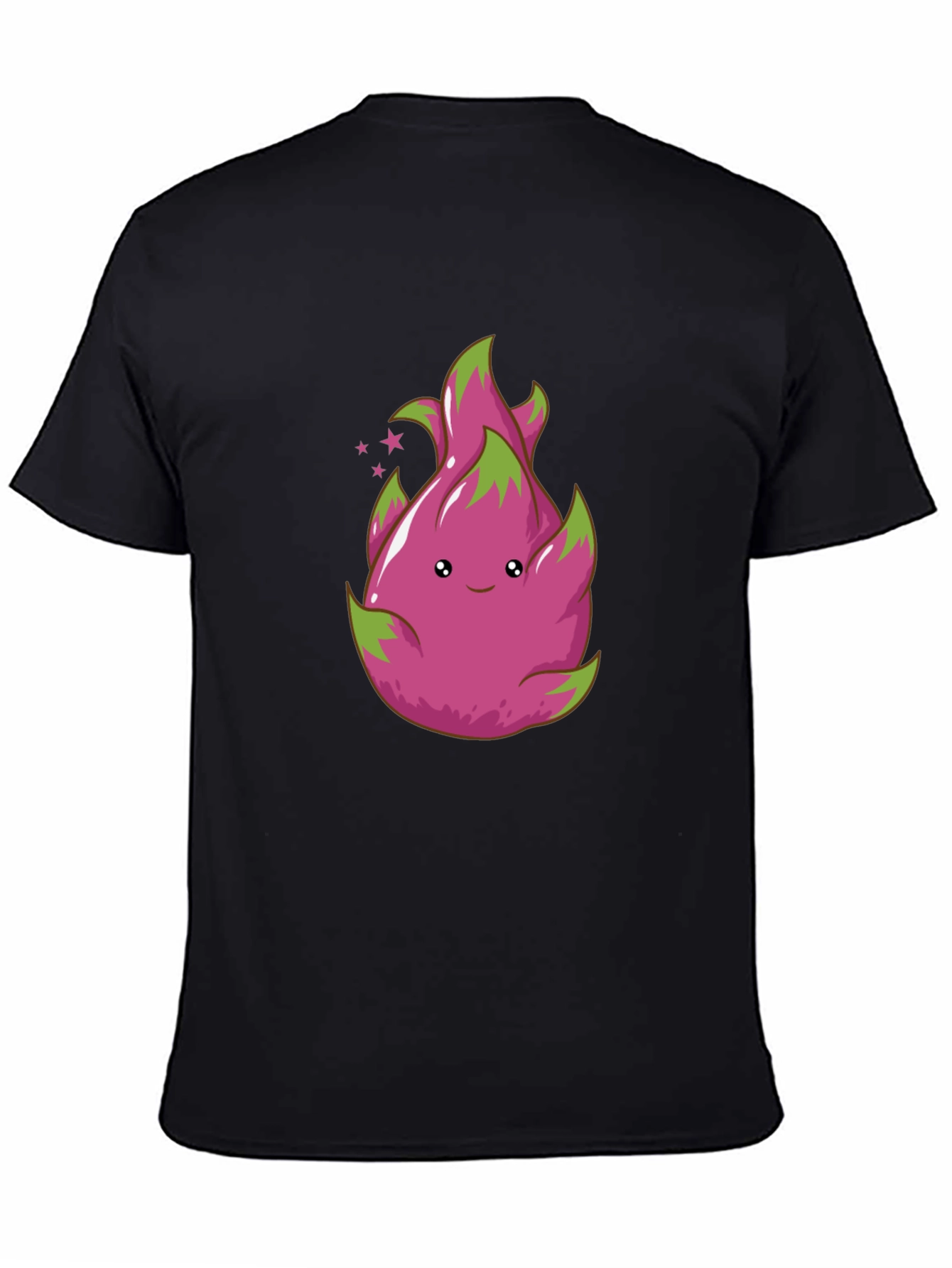 Cute Dragon Fruit Graphic Tee - Black T-Shirt