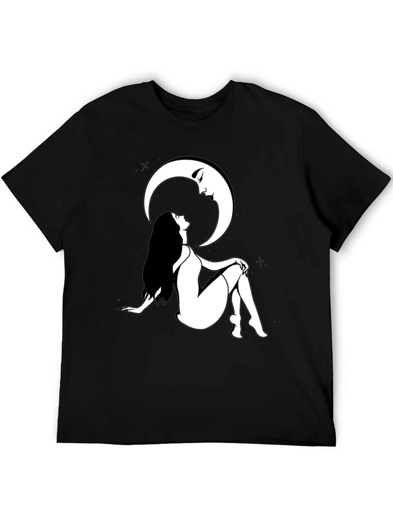 Woman and Moon Graphic Print T-Shirt