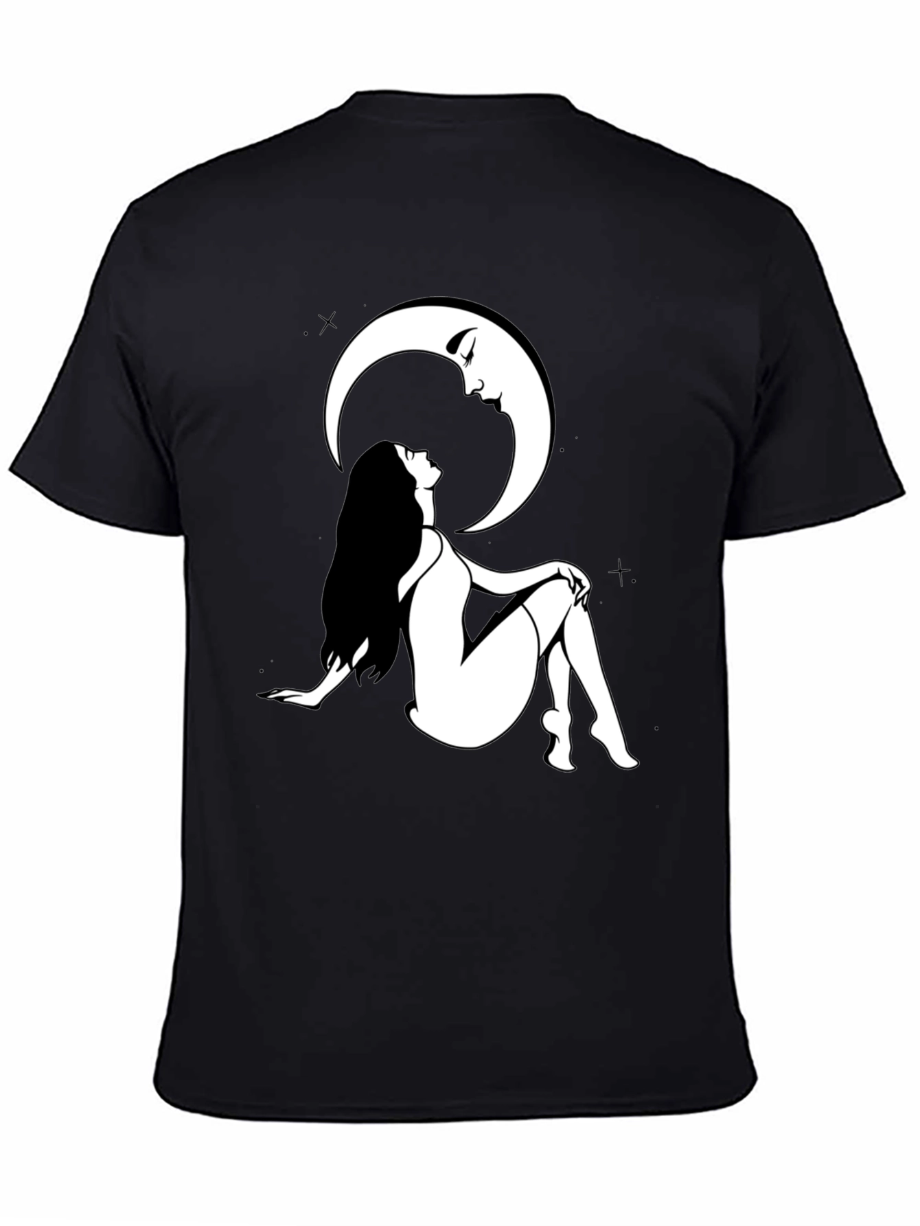 Woman and Moon Graphic Print T-Shirt