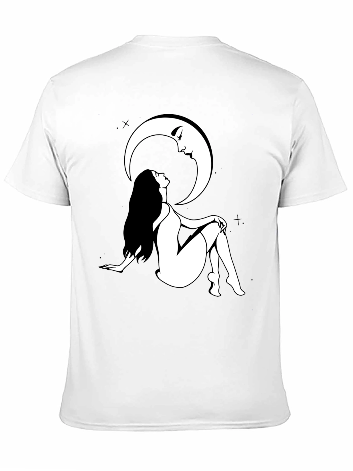 Woman and Moon Graphic Print T-Shirt
