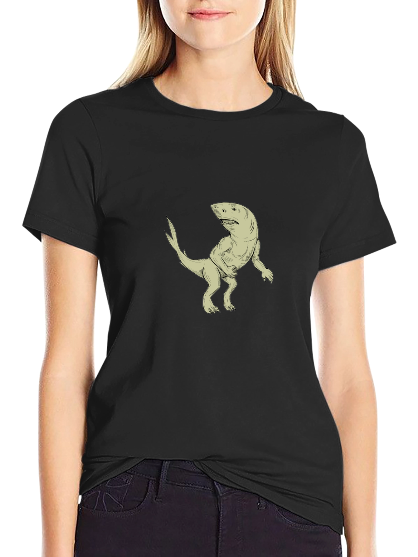 Shark-Rex Hybrid Graphic T-Shirt - Black