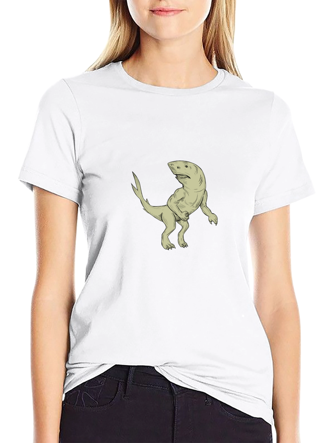 Shark-Rex Hybrid Graphic T-Shirt - Black