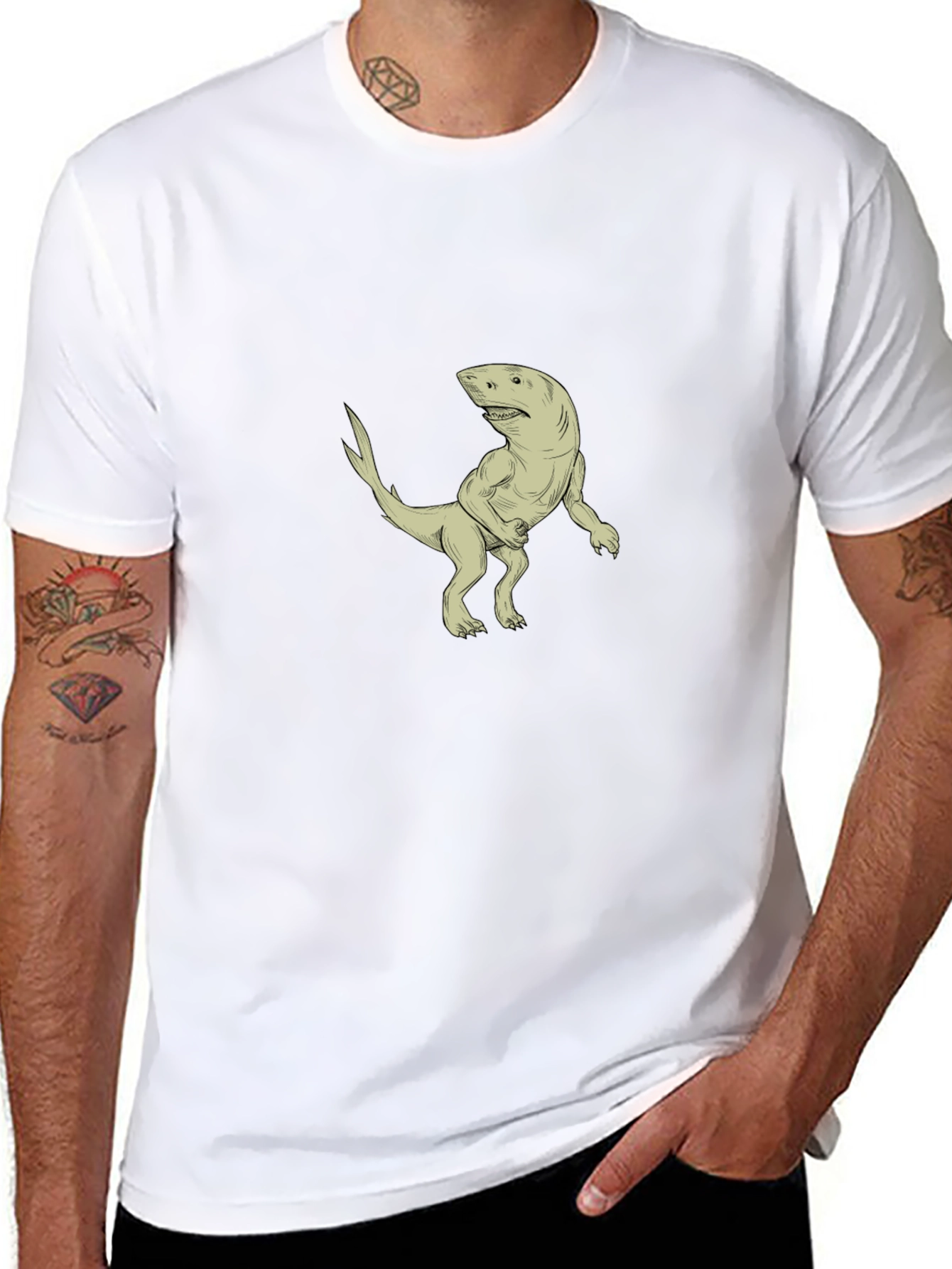 Shark-Rex Hybrid Graphic T-Shirt - Black