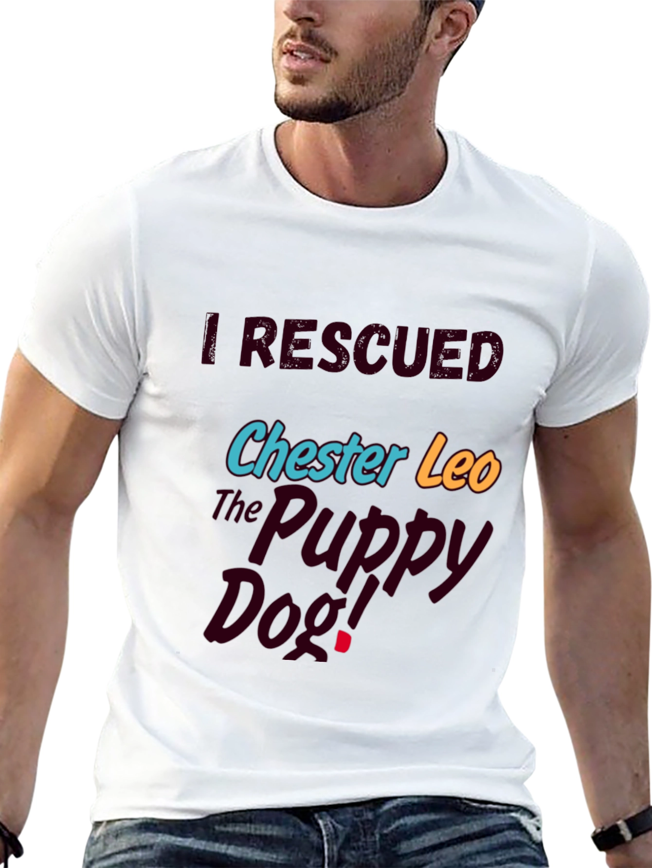 I Rescued Chester Leo Graphic T-Shirt