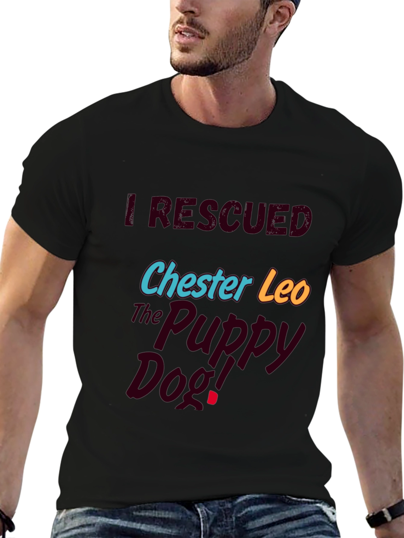 I Rescued Chester Leo Graphic T-Shirt