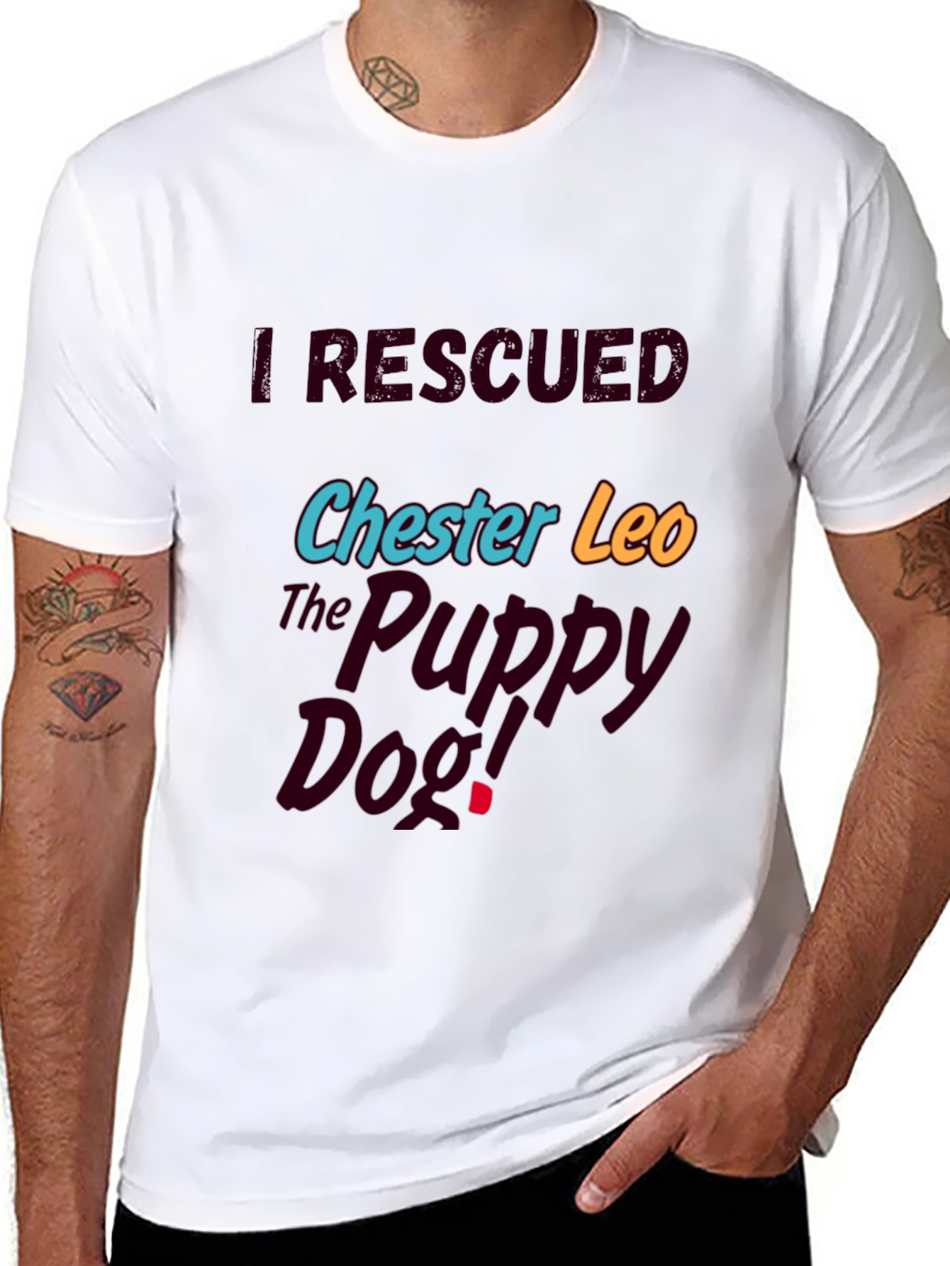 I Rescued Chester Leo Graphic T-Shirt