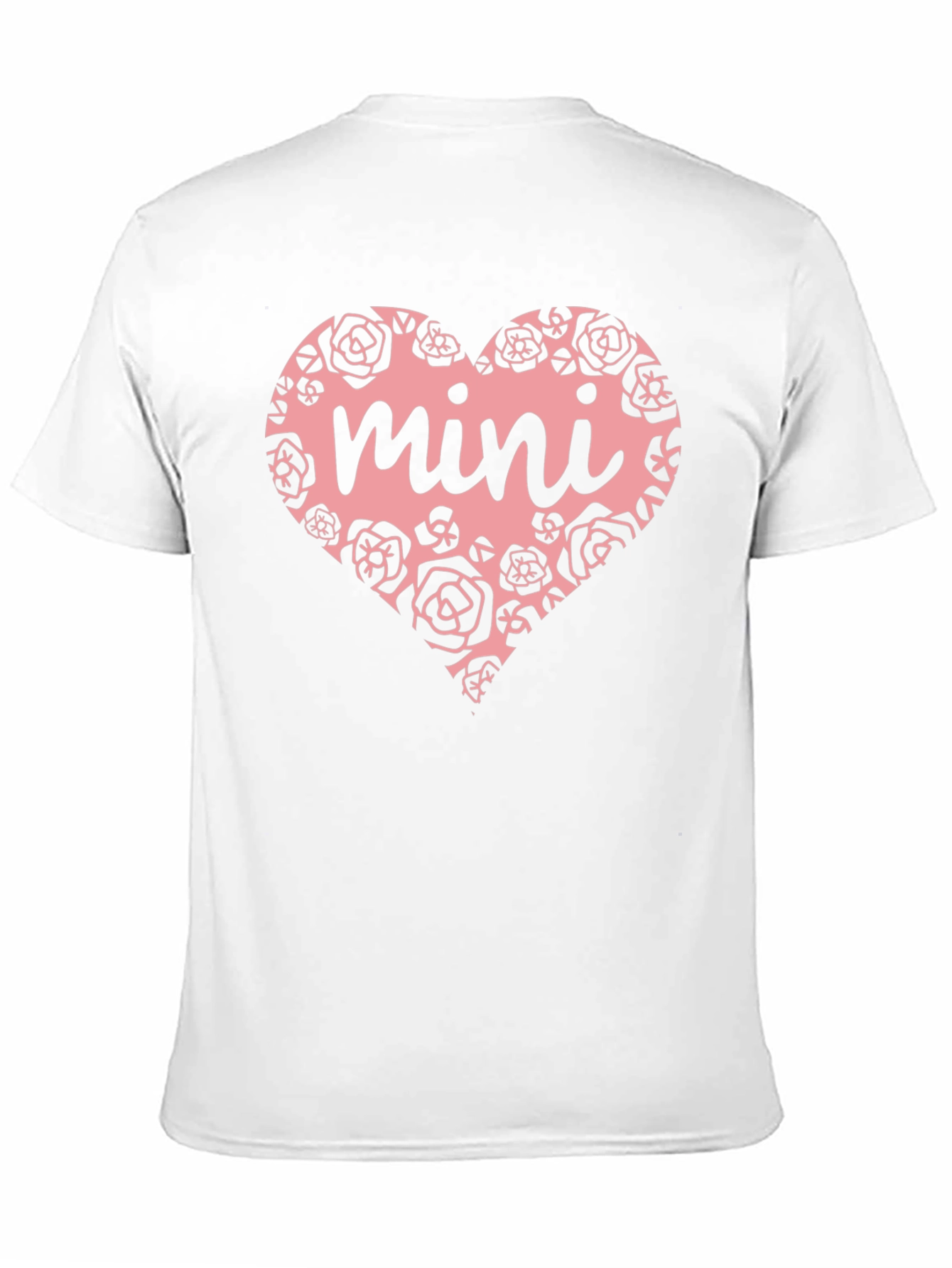Mini Heart Rose Graphic Black T-Shirt