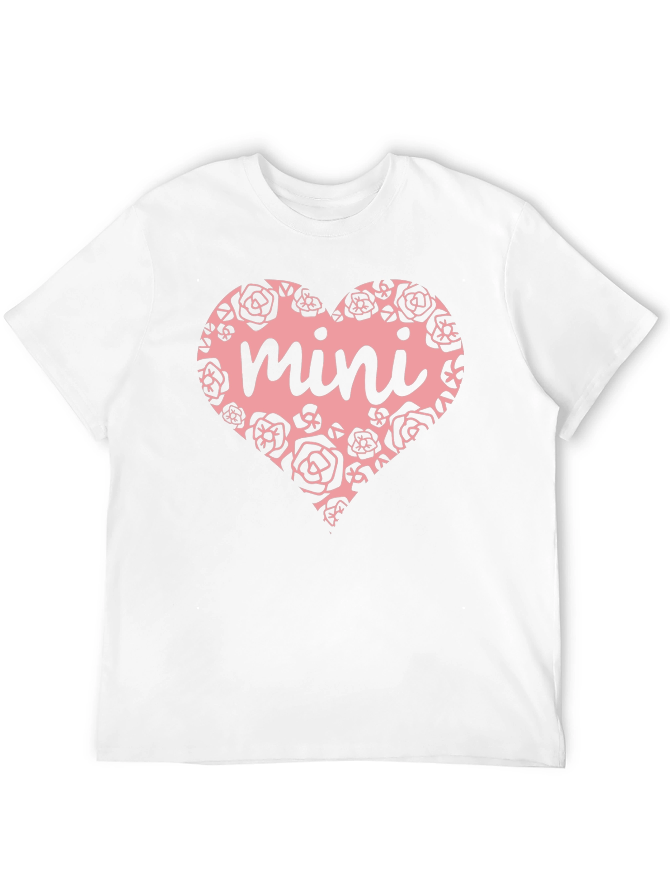 Mini Heart Rose Graphic Black T-Shirt