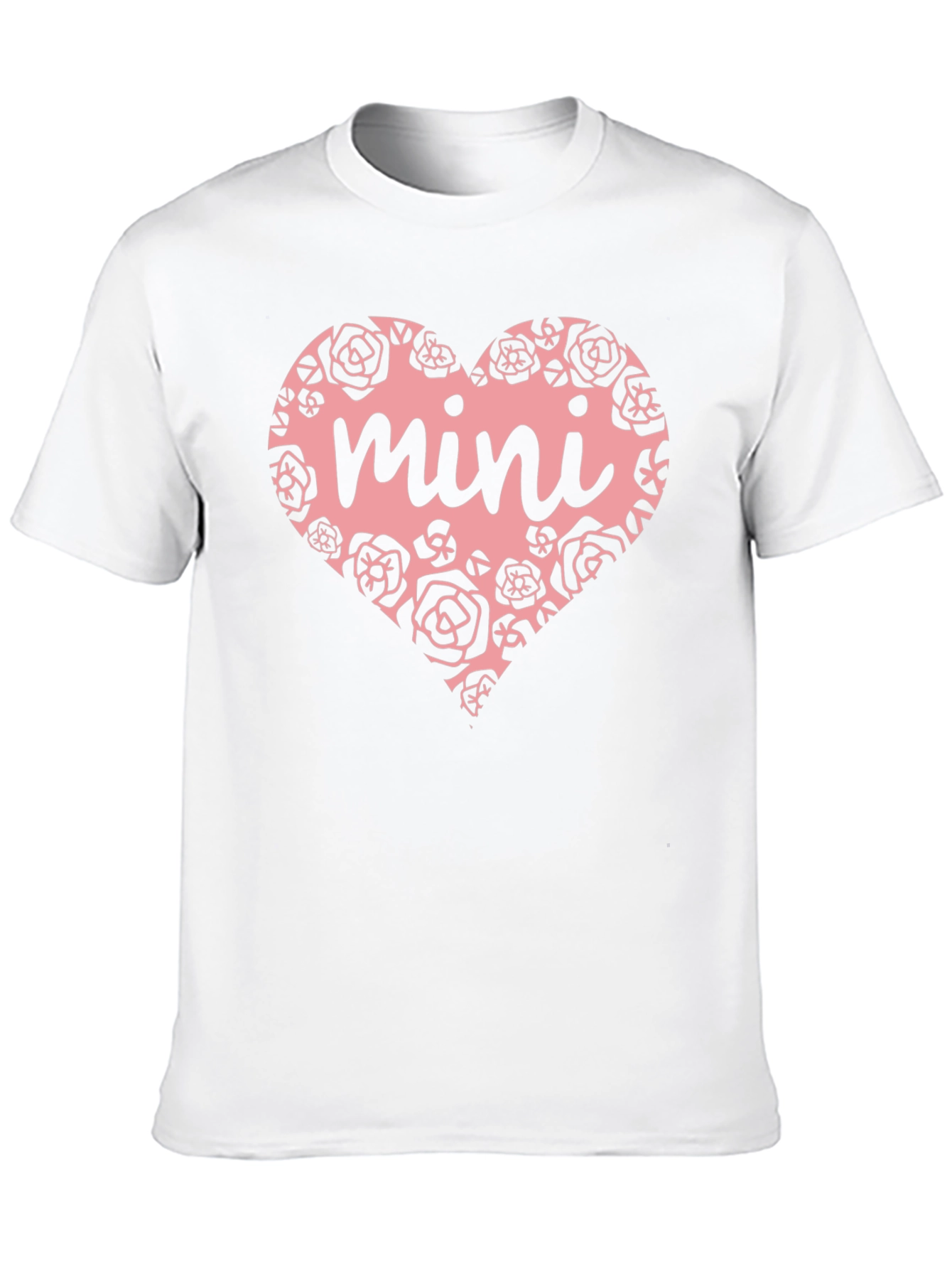 Mini Heart Rose Graphic Black T-Shirt