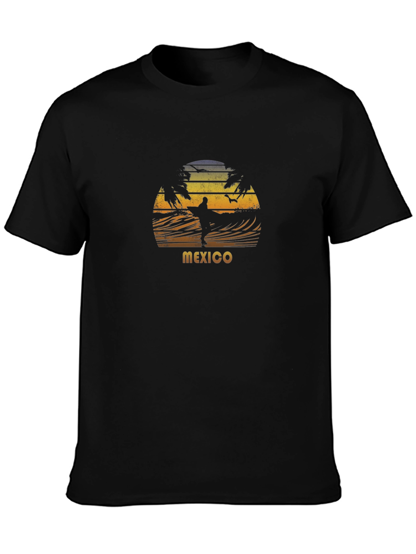 Mexico Surfing Sunset Graphic T-Shirt