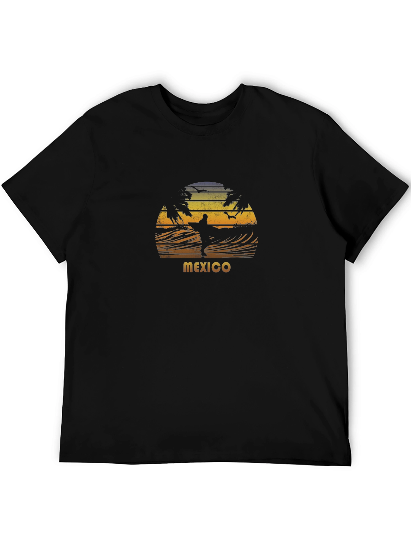 Mexico Surfing Sunset Graphic T-Shirt