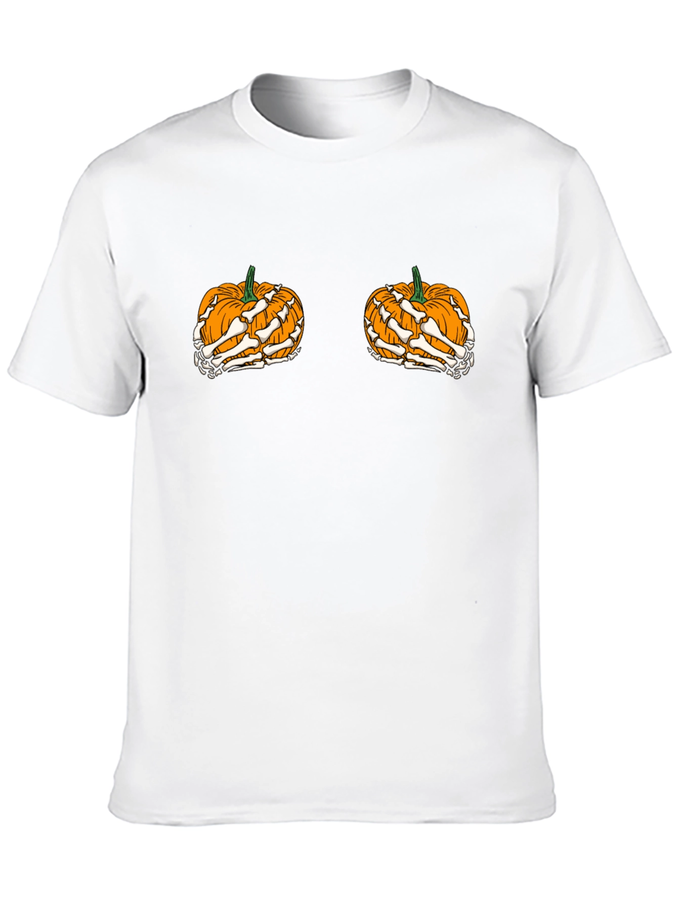 Halloween Pumpkin Skeleton Hand T-Shirt