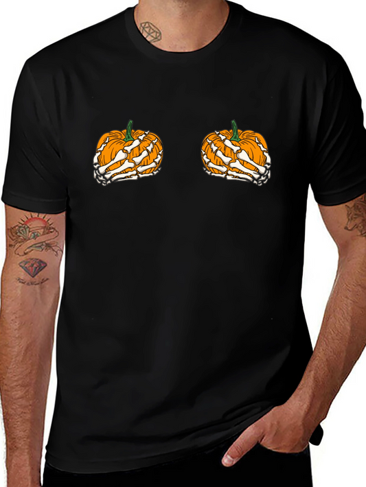 Halloween Pumpkin Skeleton Hand T-Shirt