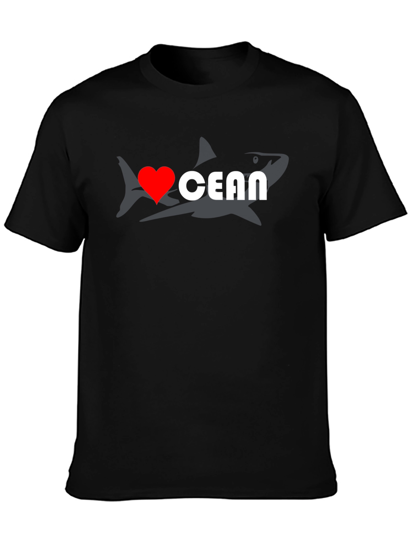 I Love Ocean T-Shirt - Shark Design