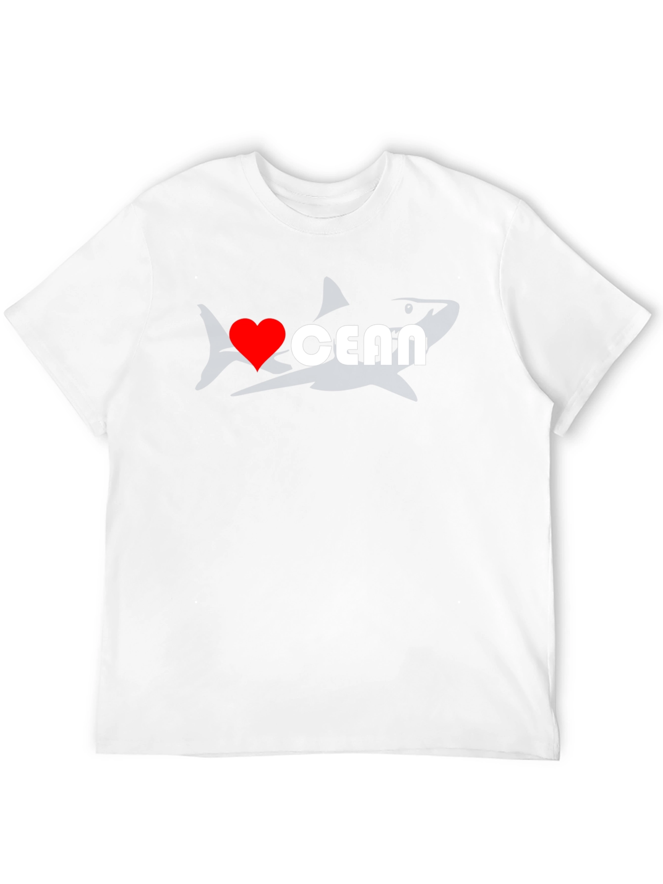 I Love Ocean T-Shirt - Shark Design