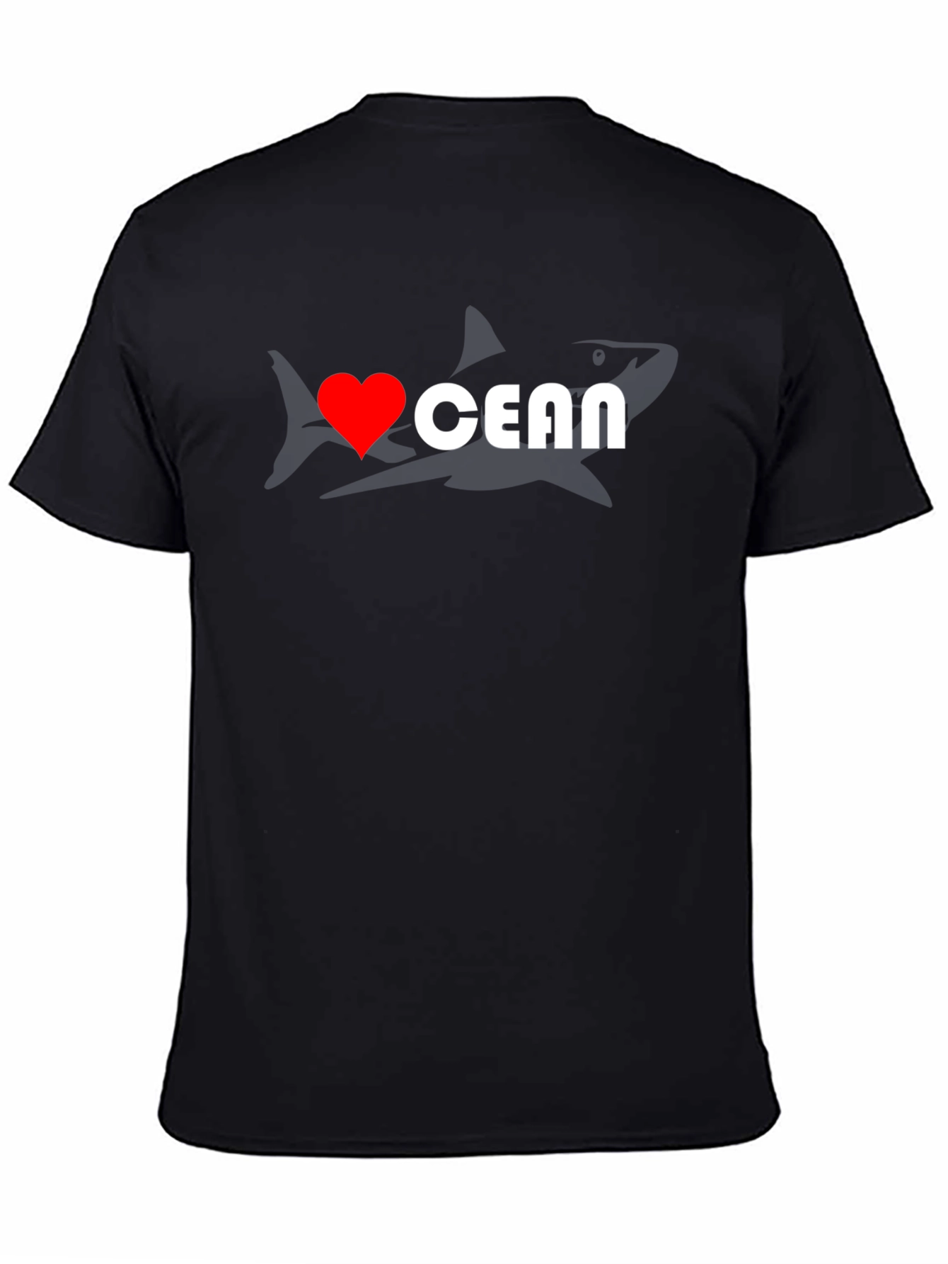 I Love Ocean T-Shirt - Shark Design