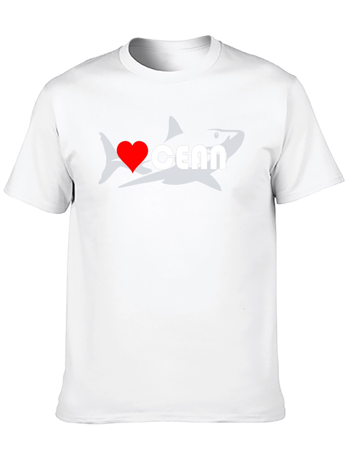 I Love Ocean T-Shirt - Shark Design
