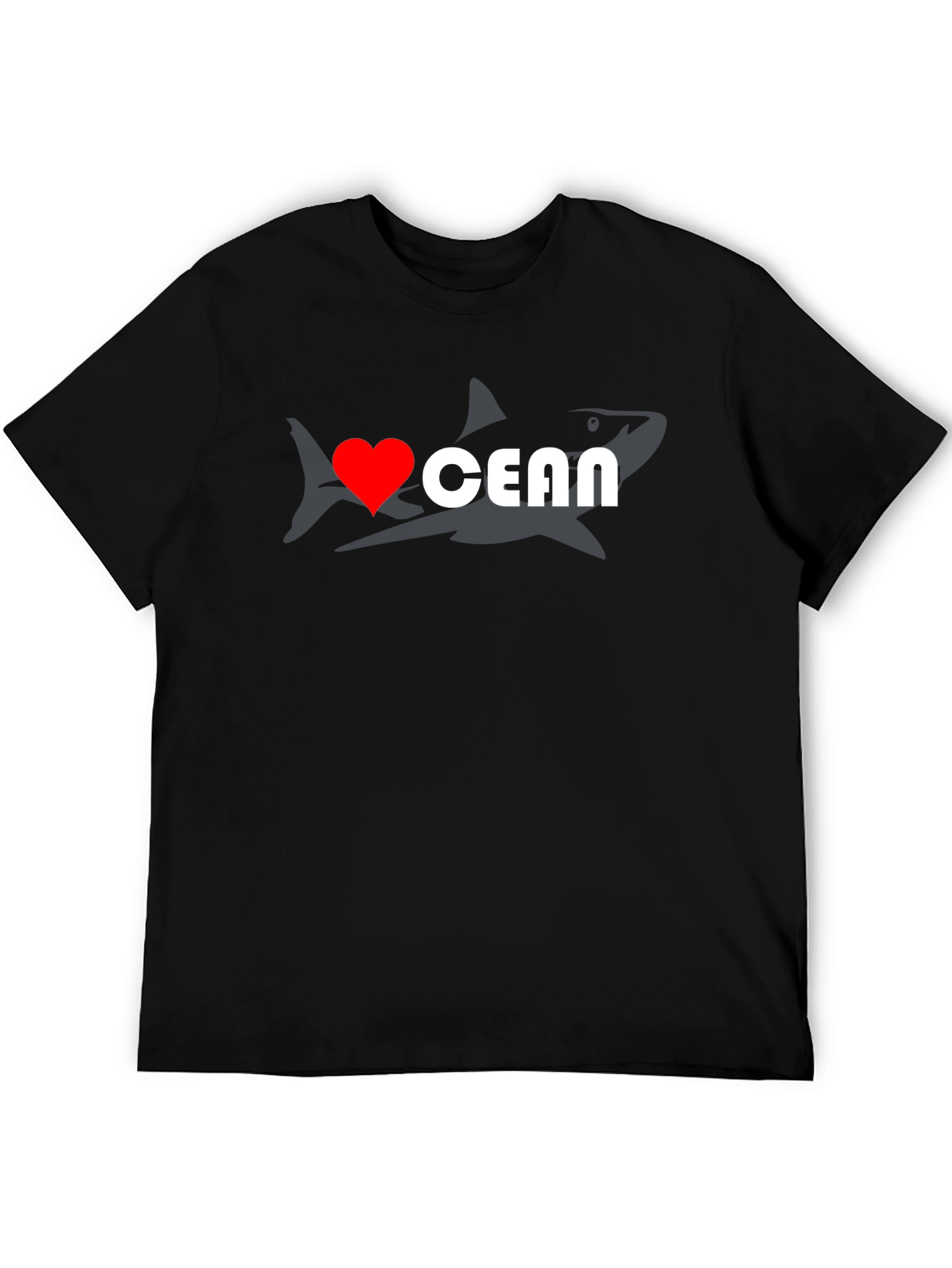 I Love Ocean T-Shirt - Shark Design
