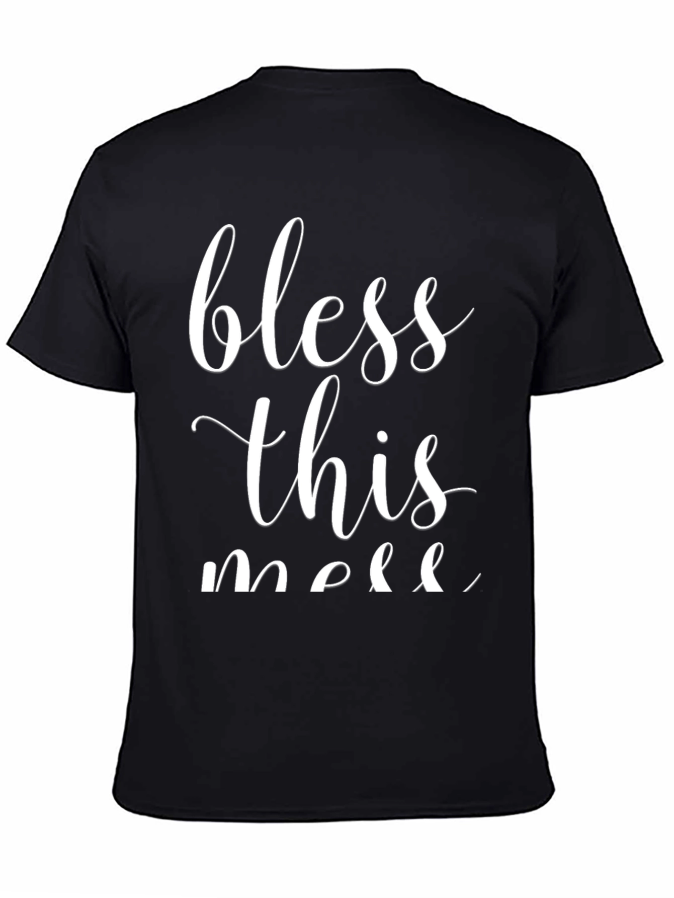 Bless This Mess Graphic Tee - Casual Black T-Shirt
