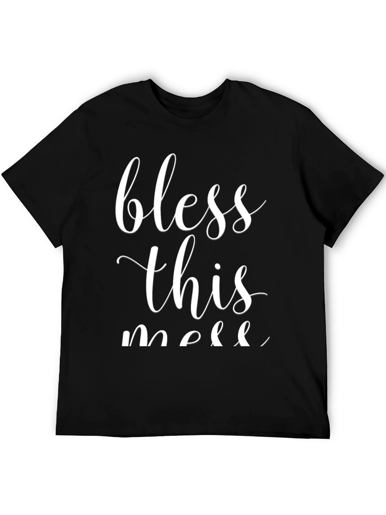 Bless This Mess Graphic Tee - Casual Black T-Shirt