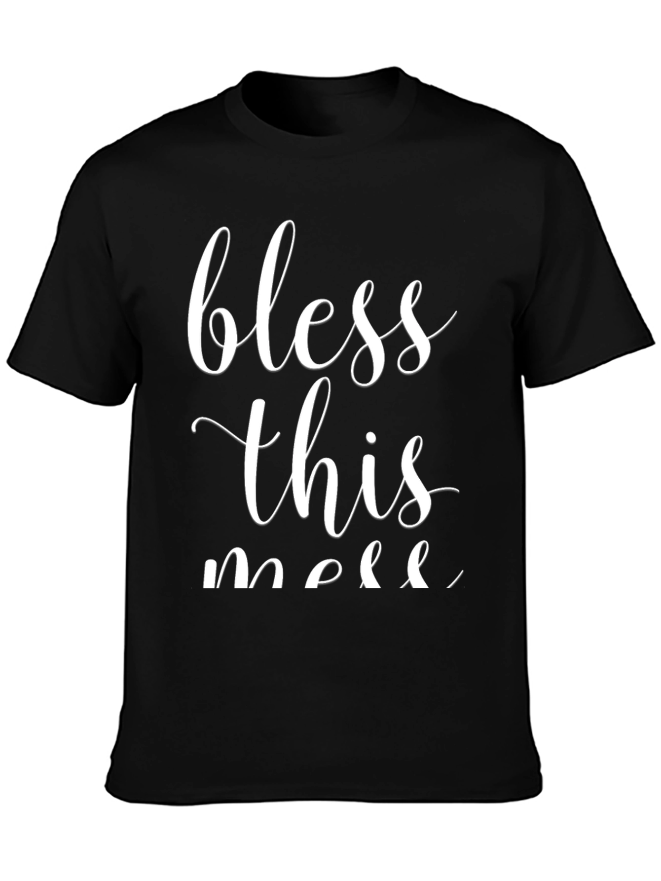 Bless This Mess Graphic Tee - Casual Black T-Shirt