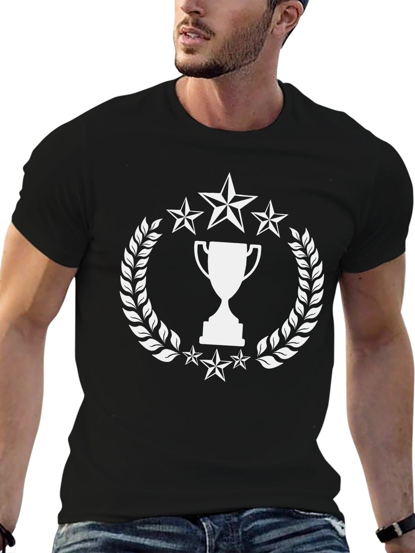 Champion Trophy Star Wreath Black T-Shirt