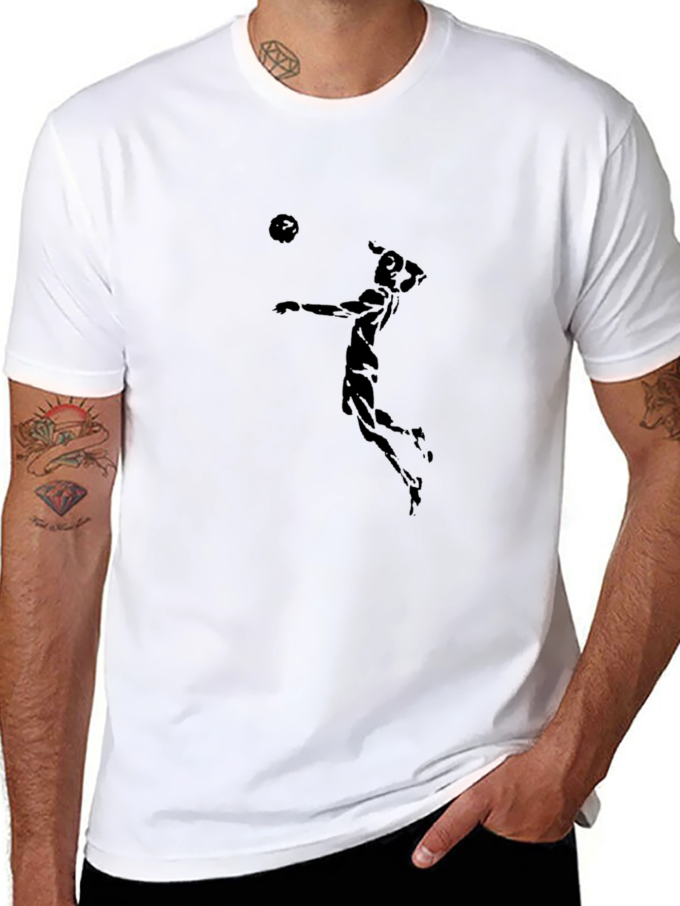 Volleyball Player Black Graphic Tee