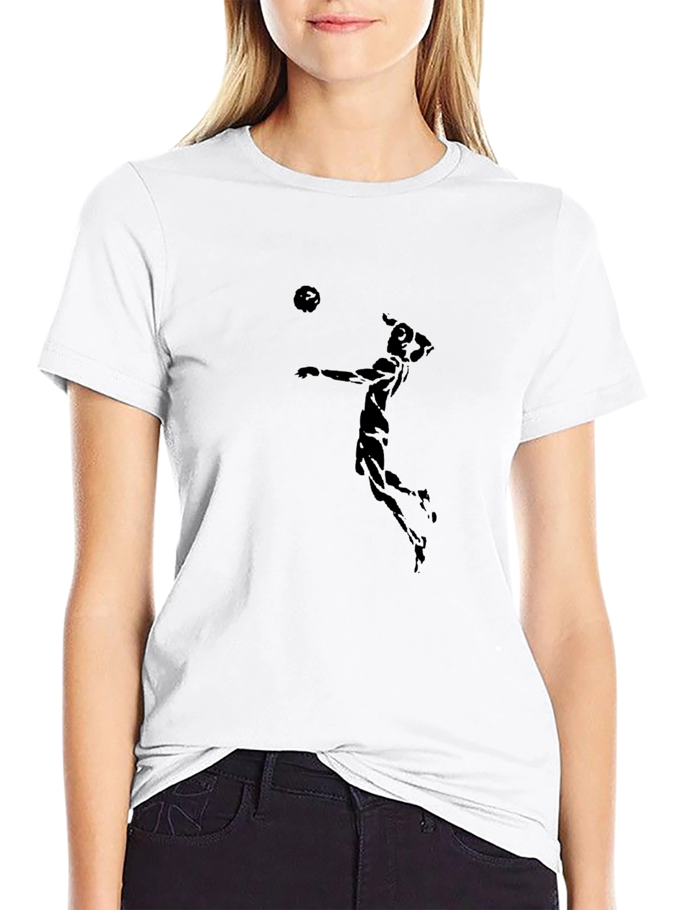 Volleyball Player Black Graphic Tee